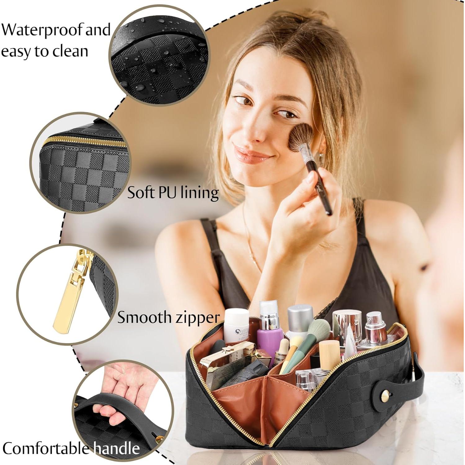 Bolsa de Cosméticos ALEXTINA Negra - Gran Capacidad 25x13x13cm