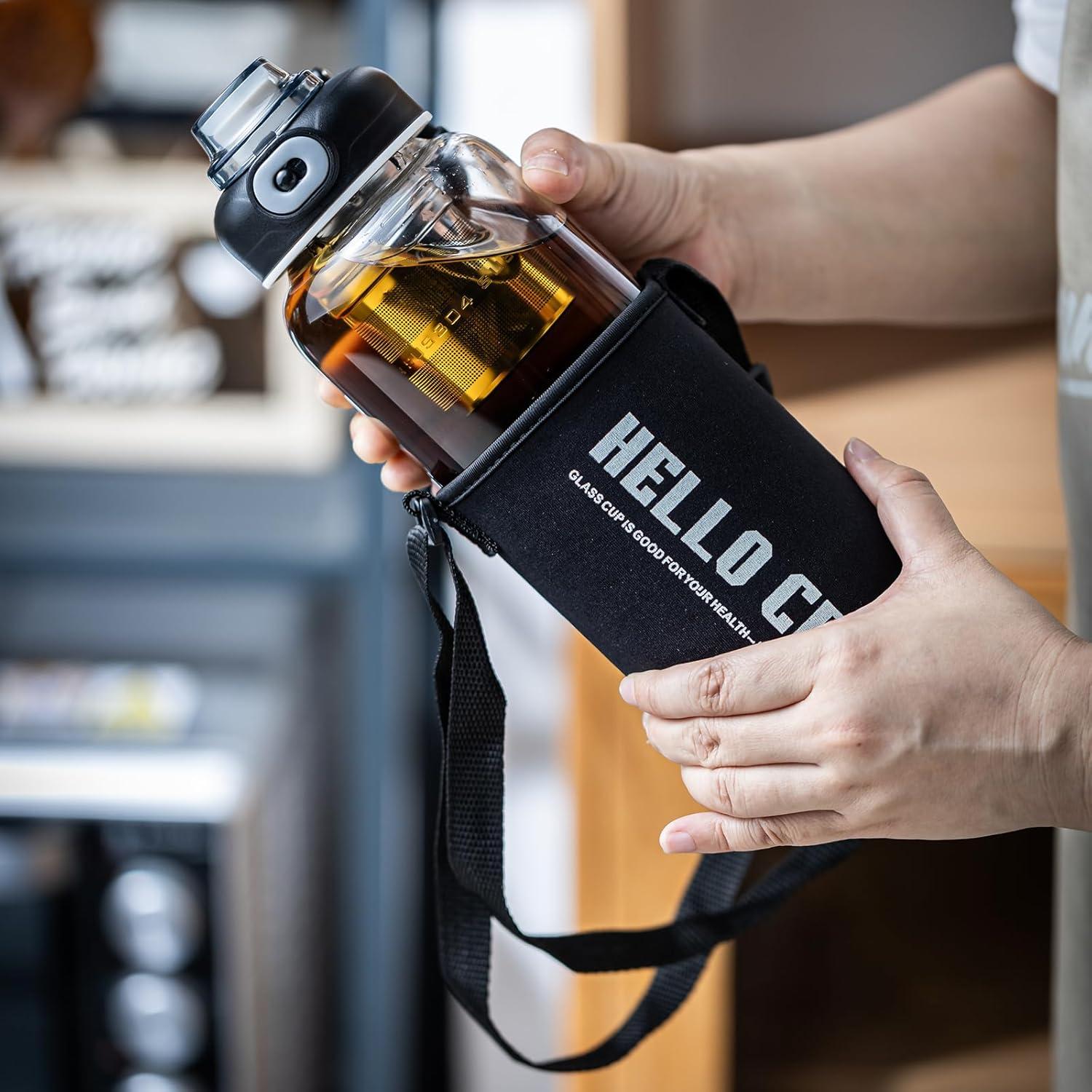 Botella de Agua de Vidrio 1008ml con Infusor CHPINDAM