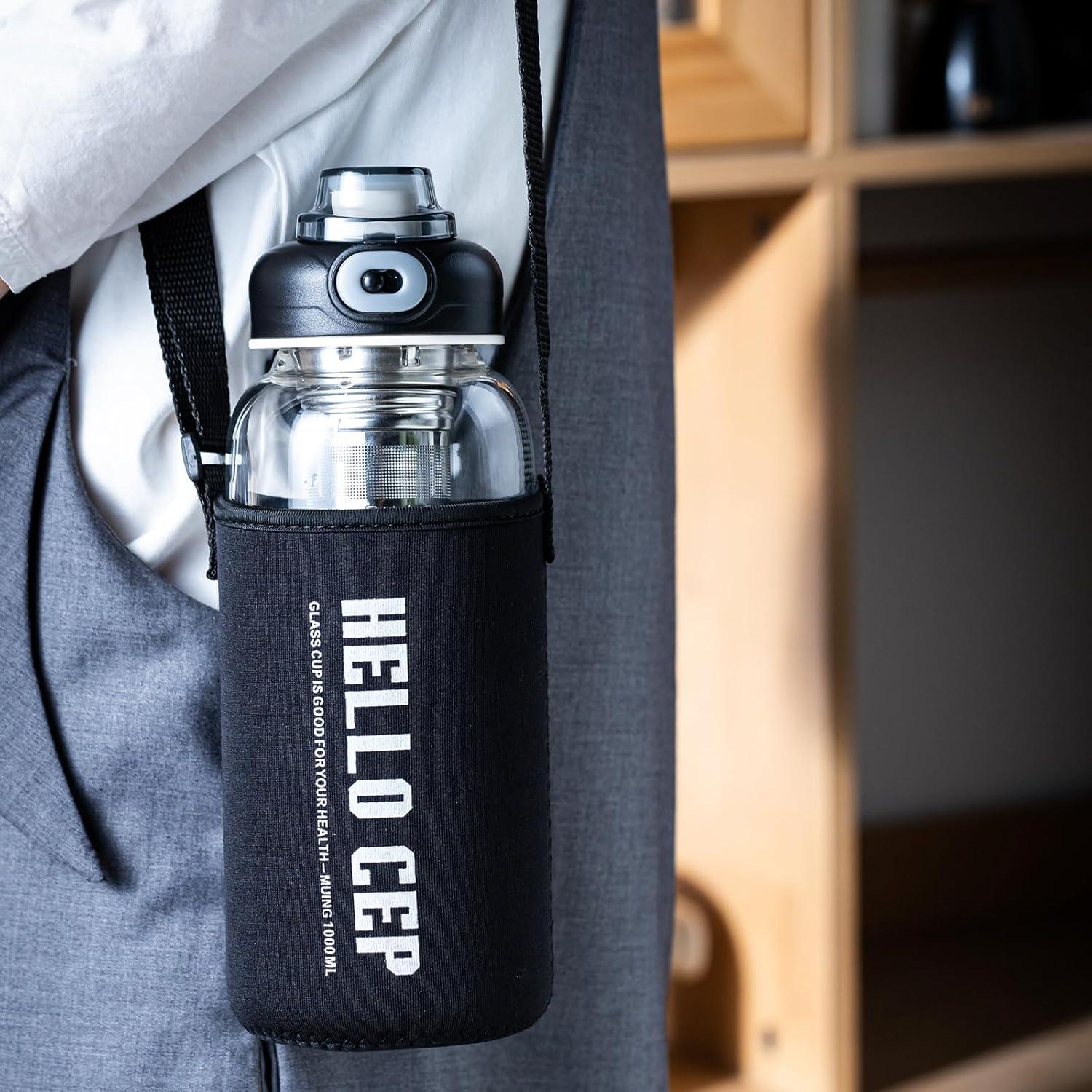 Botella de Agua de Vidrio 1008ml con Infusor CHPINDAM