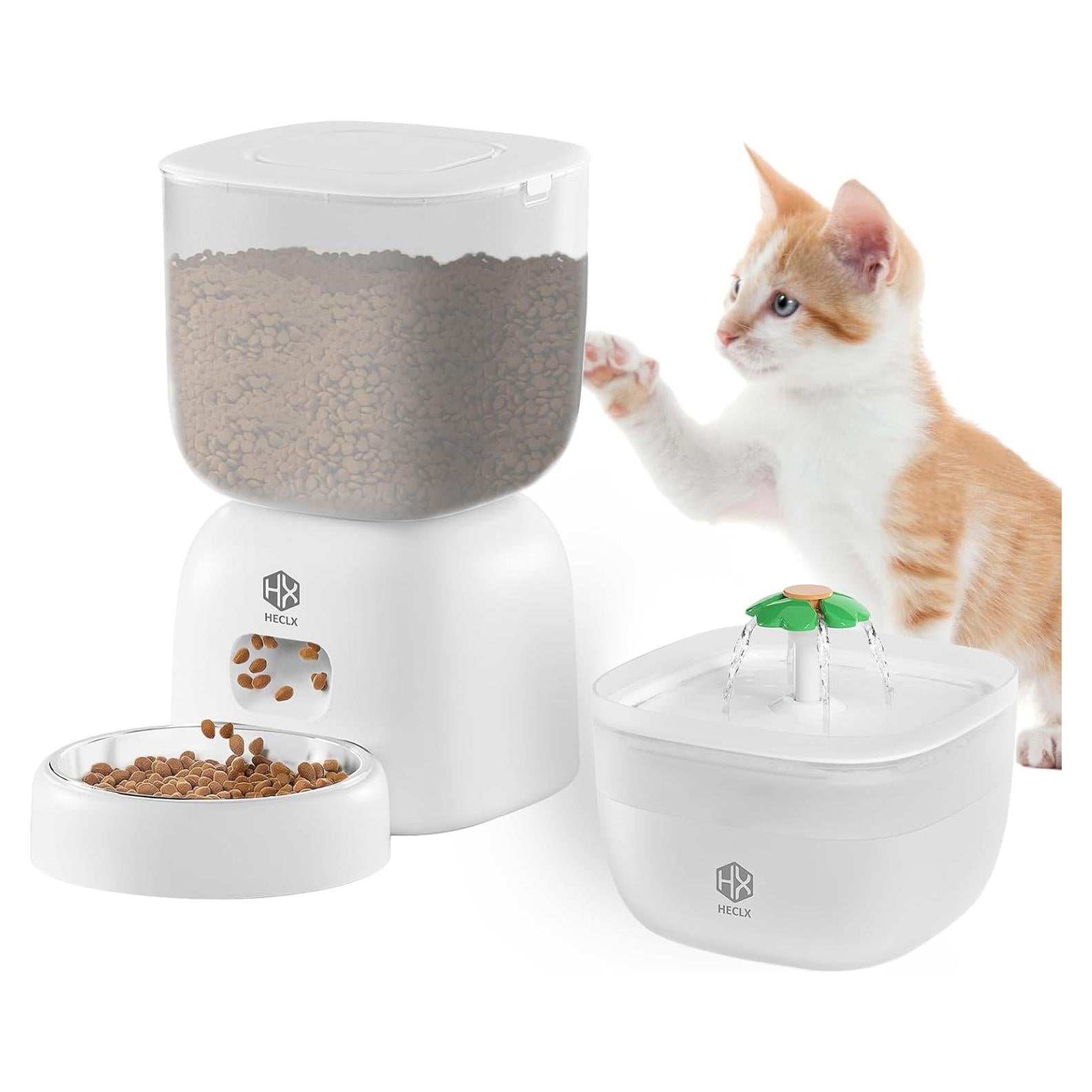 Comedero Automático HX HECLX 3L y Fuente Agua 2L Blanco