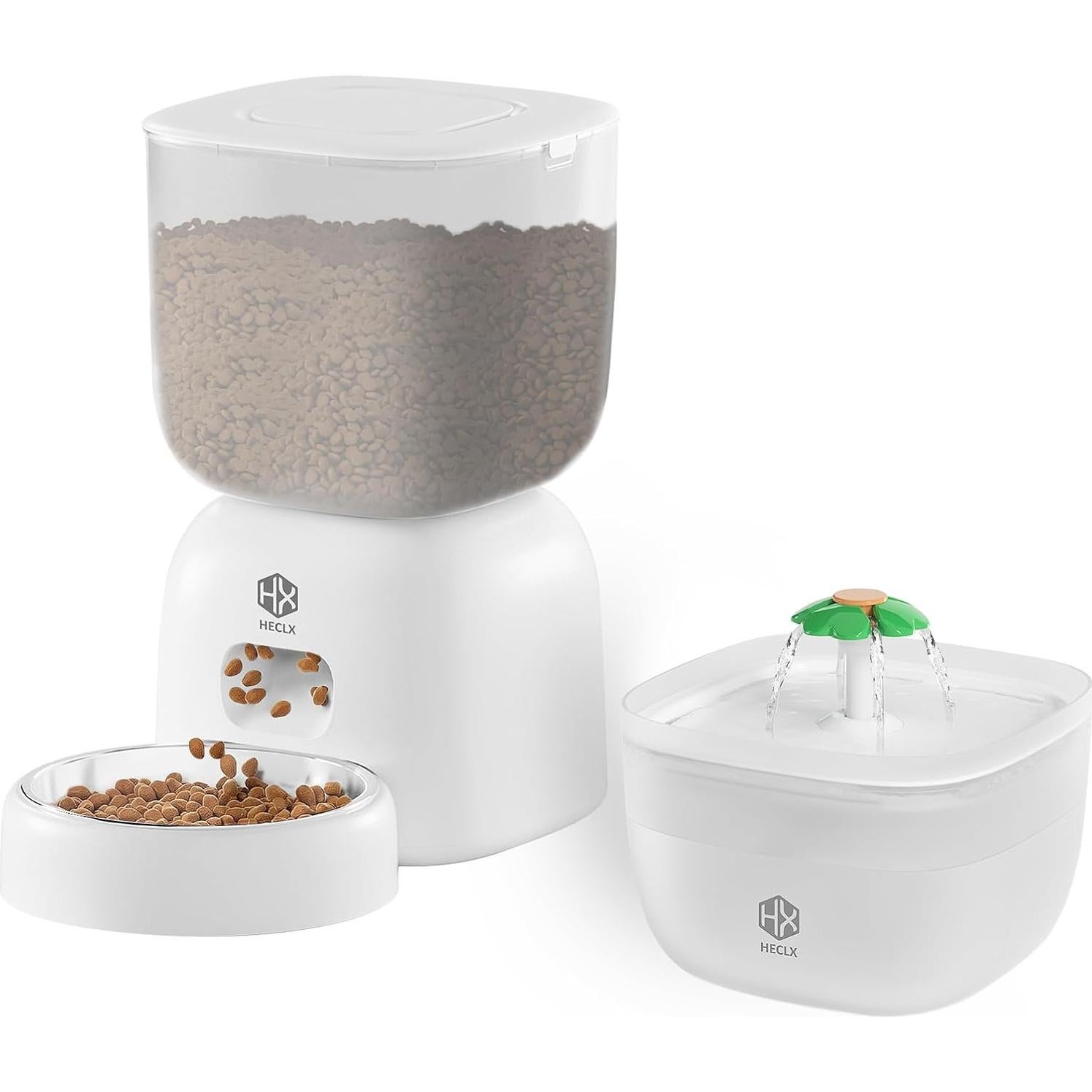 Comedero Automático HX HECLX 3L y Fuente Agua 2L Blanco