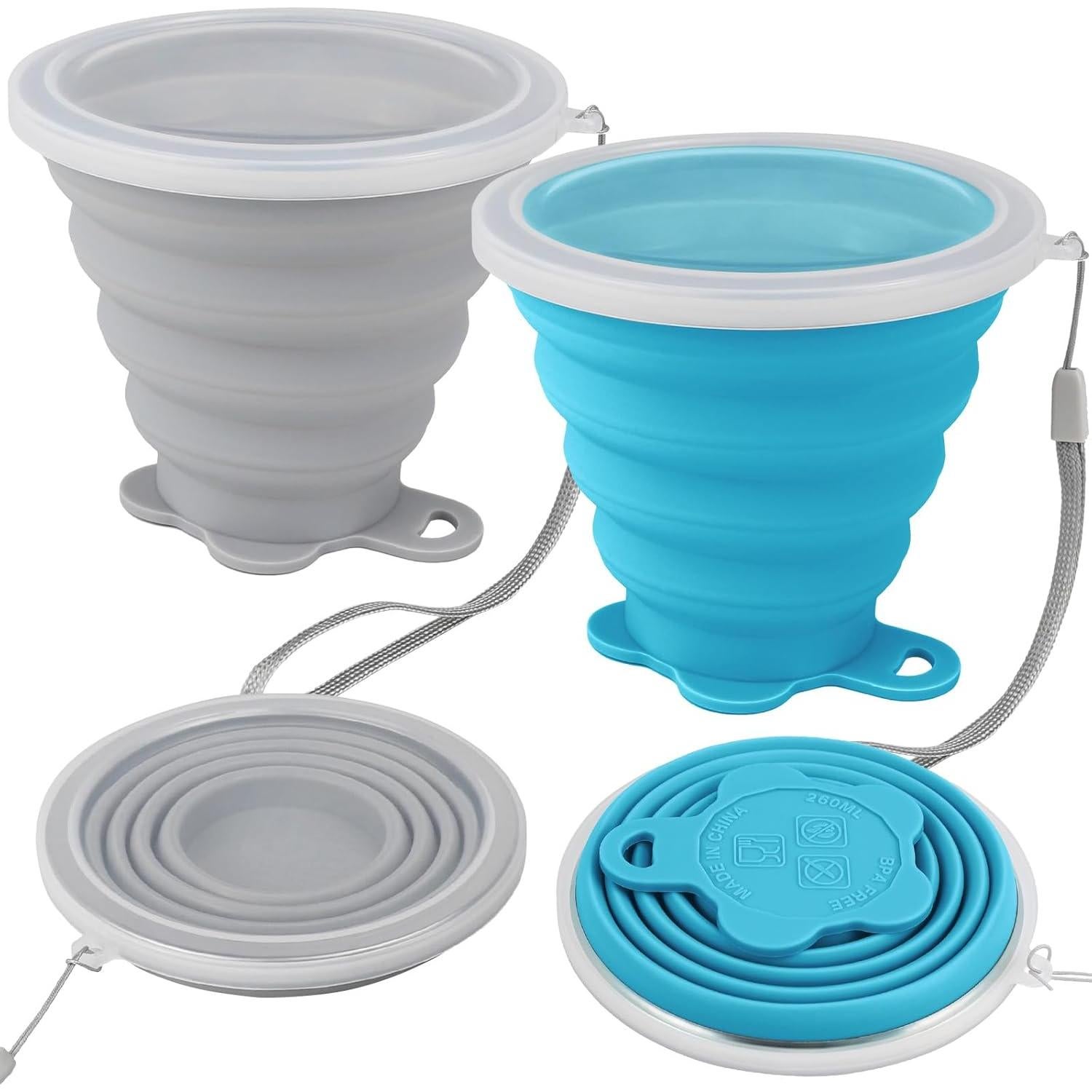 Taza Plegable de Silicona JBER para Viaje 260ml - 2 Colores