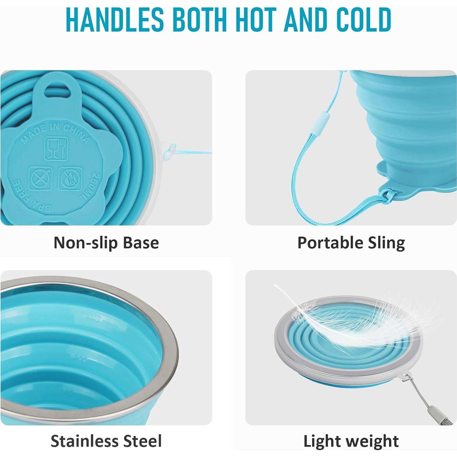 Taza Plegable de Silicona JBER para Viaje 260ml - 2 Colores