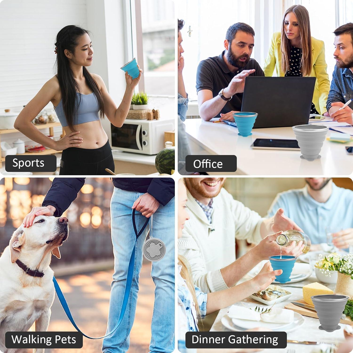 Taza Plegable de Silicona JBER para Viaje 260ml - 2 Colores