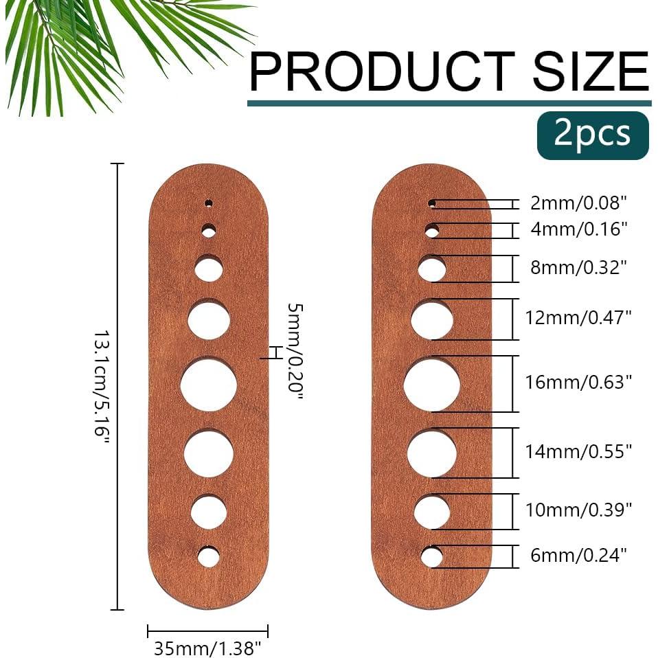Deshojador de Hierbas de Madera PH PandaHall 2 Piezas 8 Agujeros