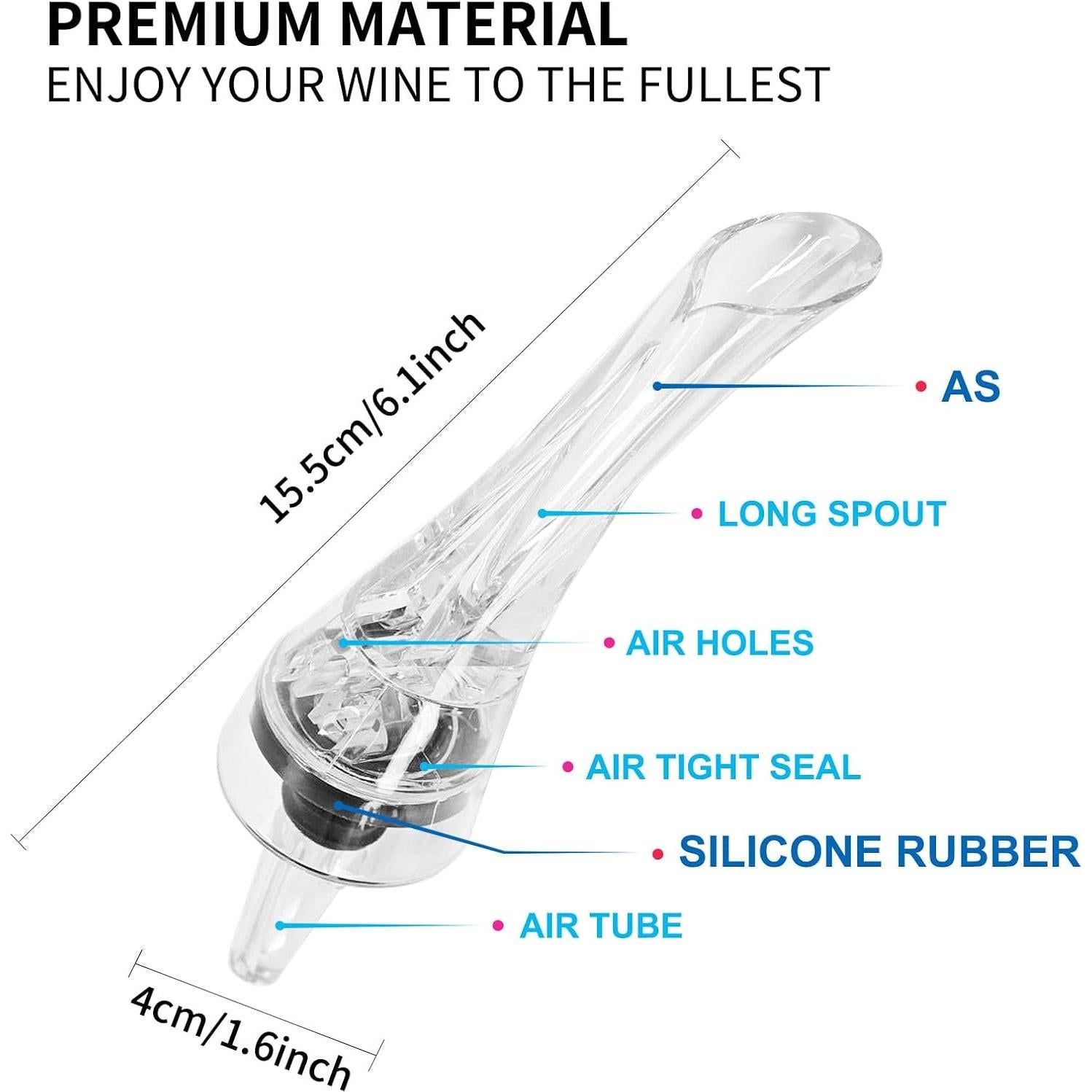 Aireador de Vino Kearning - Válvula Decantadora Sin Goteo