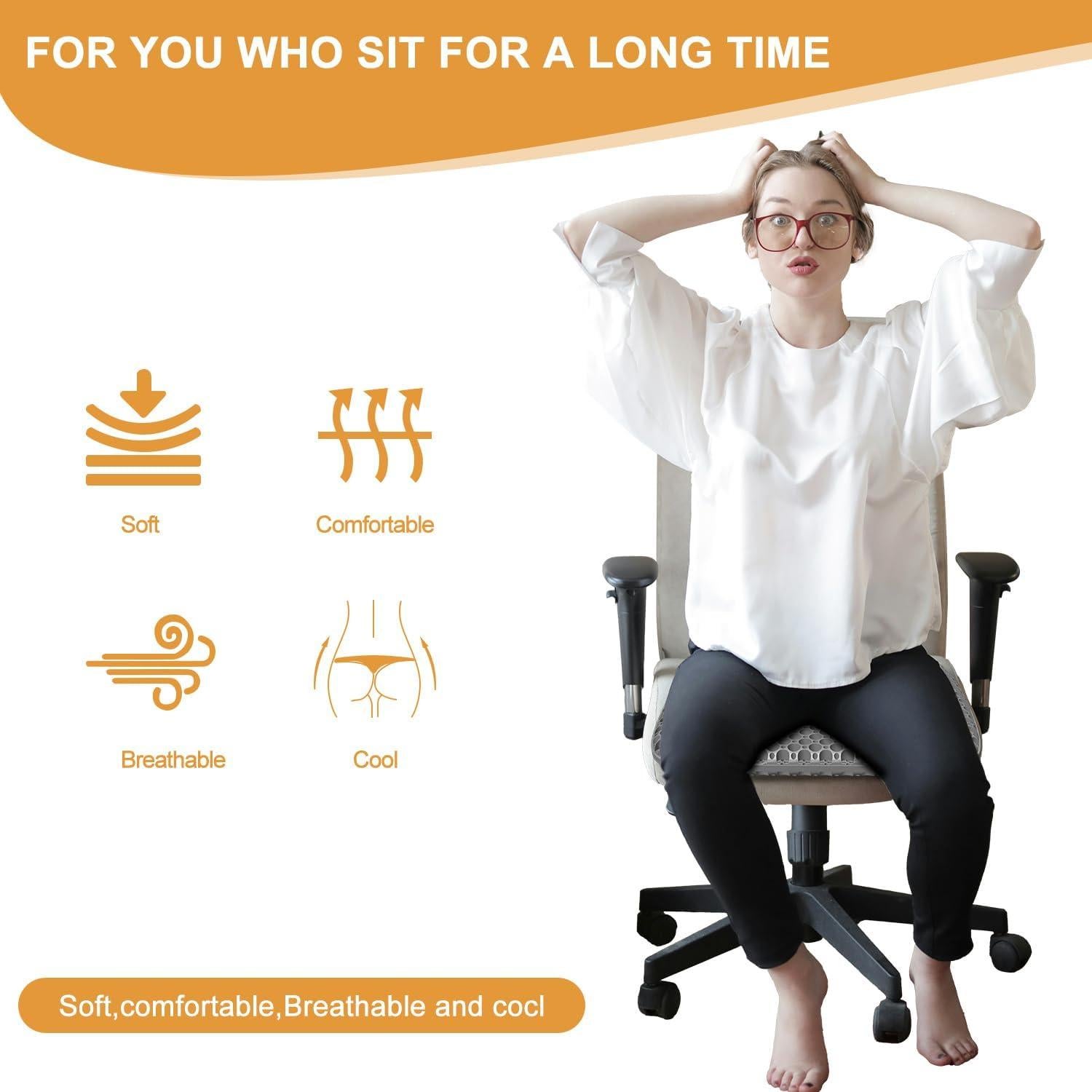 Cojín de Gel Grande EVEME para Silla de Escritorio y Oficina