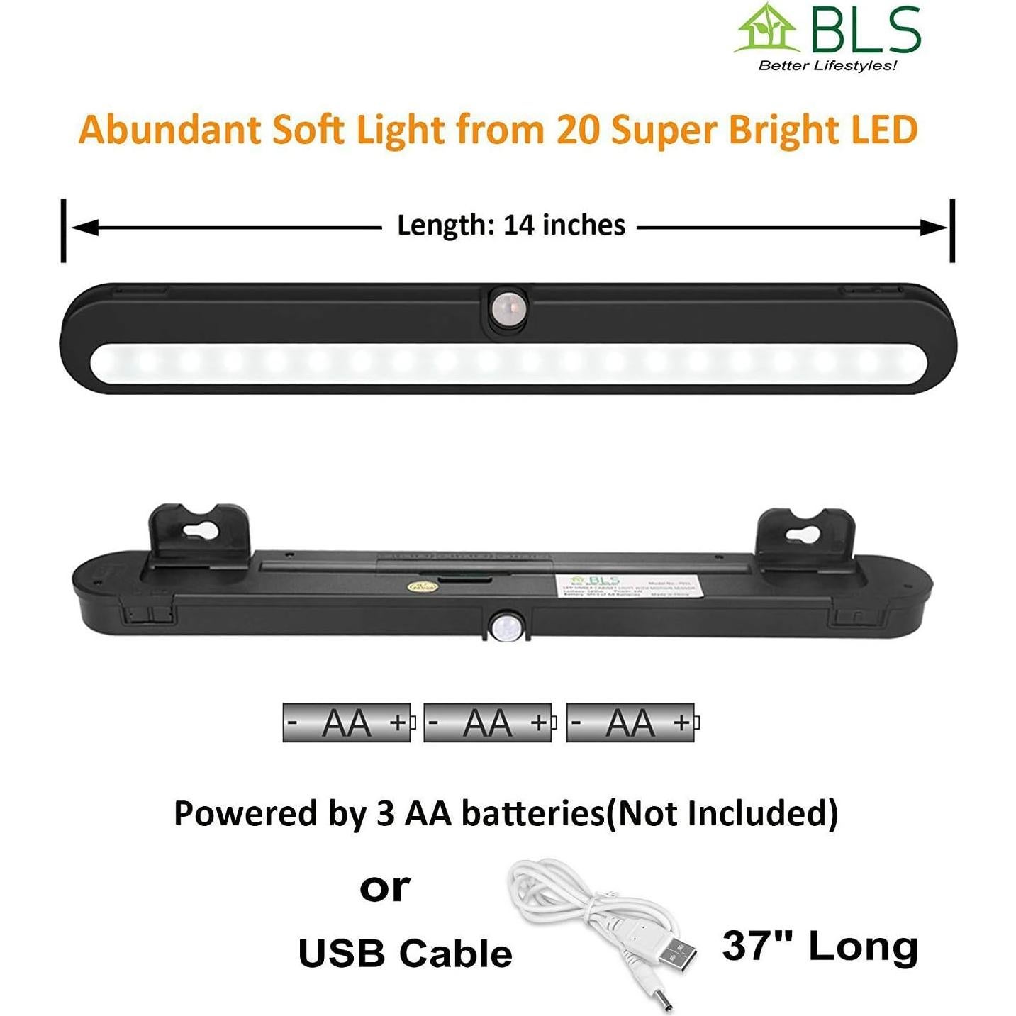 Luz LED Inalámbrica BLS T01LB con Sensor de Movimiento 20 LEDs