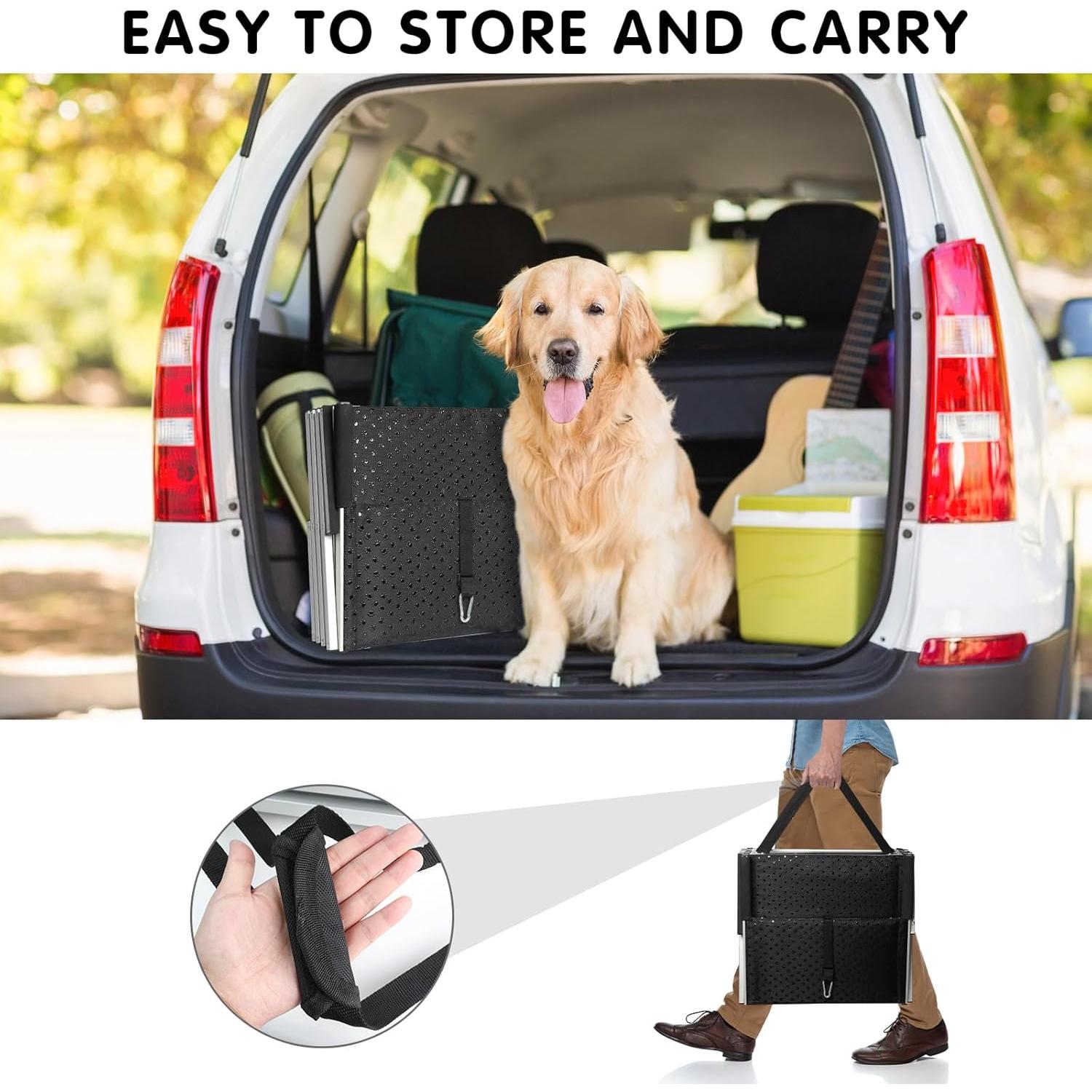 Rampa Plegable para Perros DGSL de Aluminio Negra 4 Pasos 113 kg