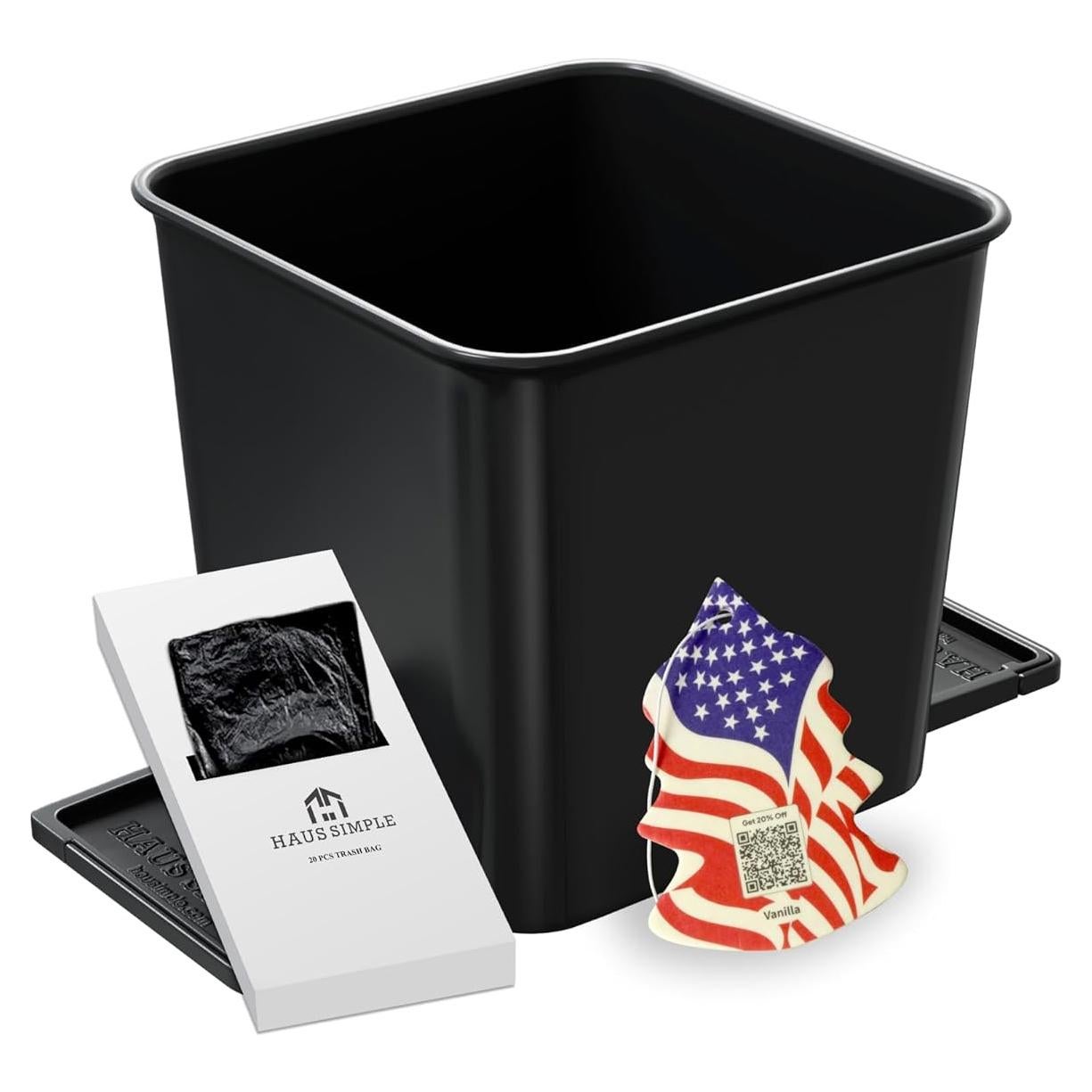 Basurero de Auto Compacto HAUSSIMPLE 2L Negro con Clips