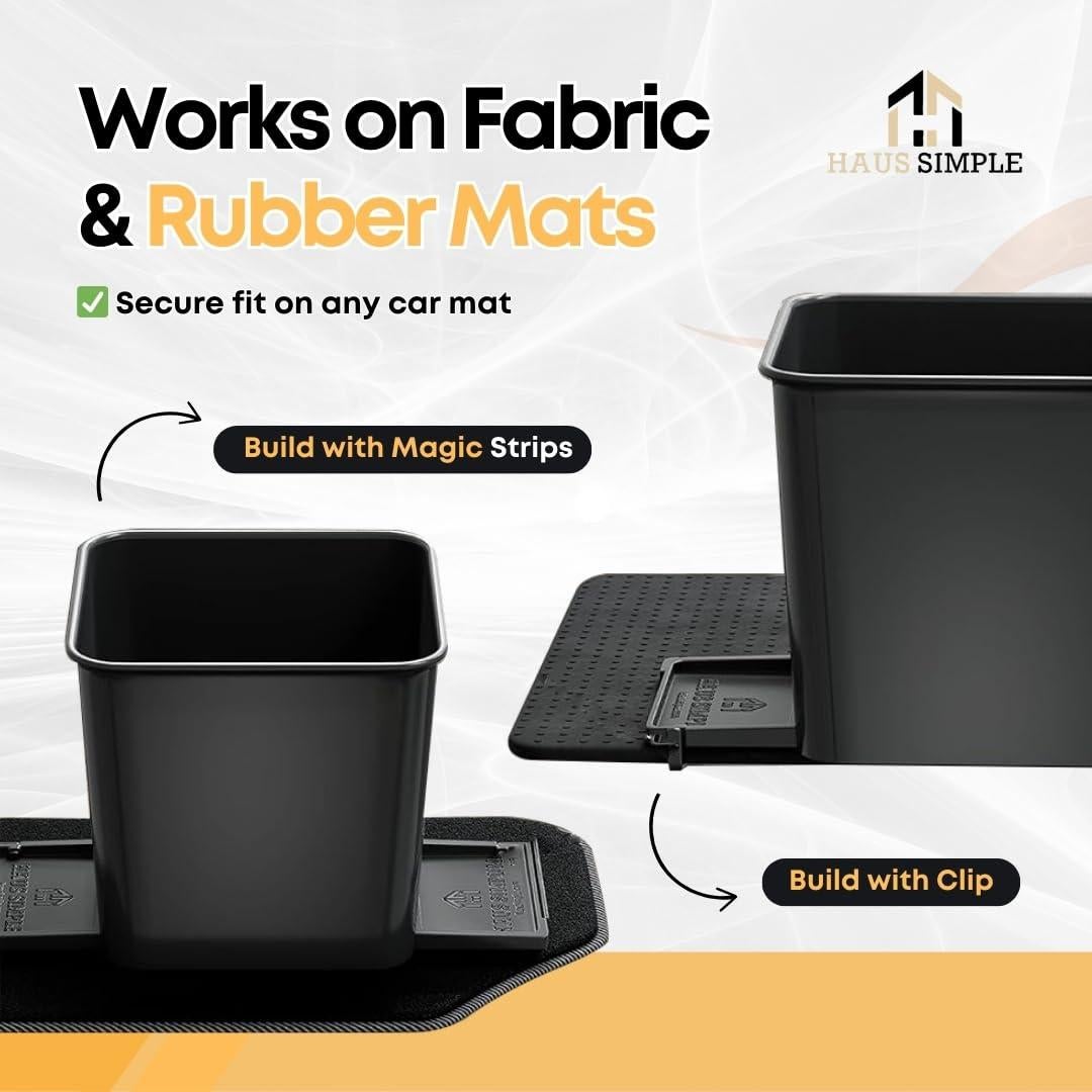 Basurero de Auto Compacto HAUSSIMPLE 2L Negro con Clips