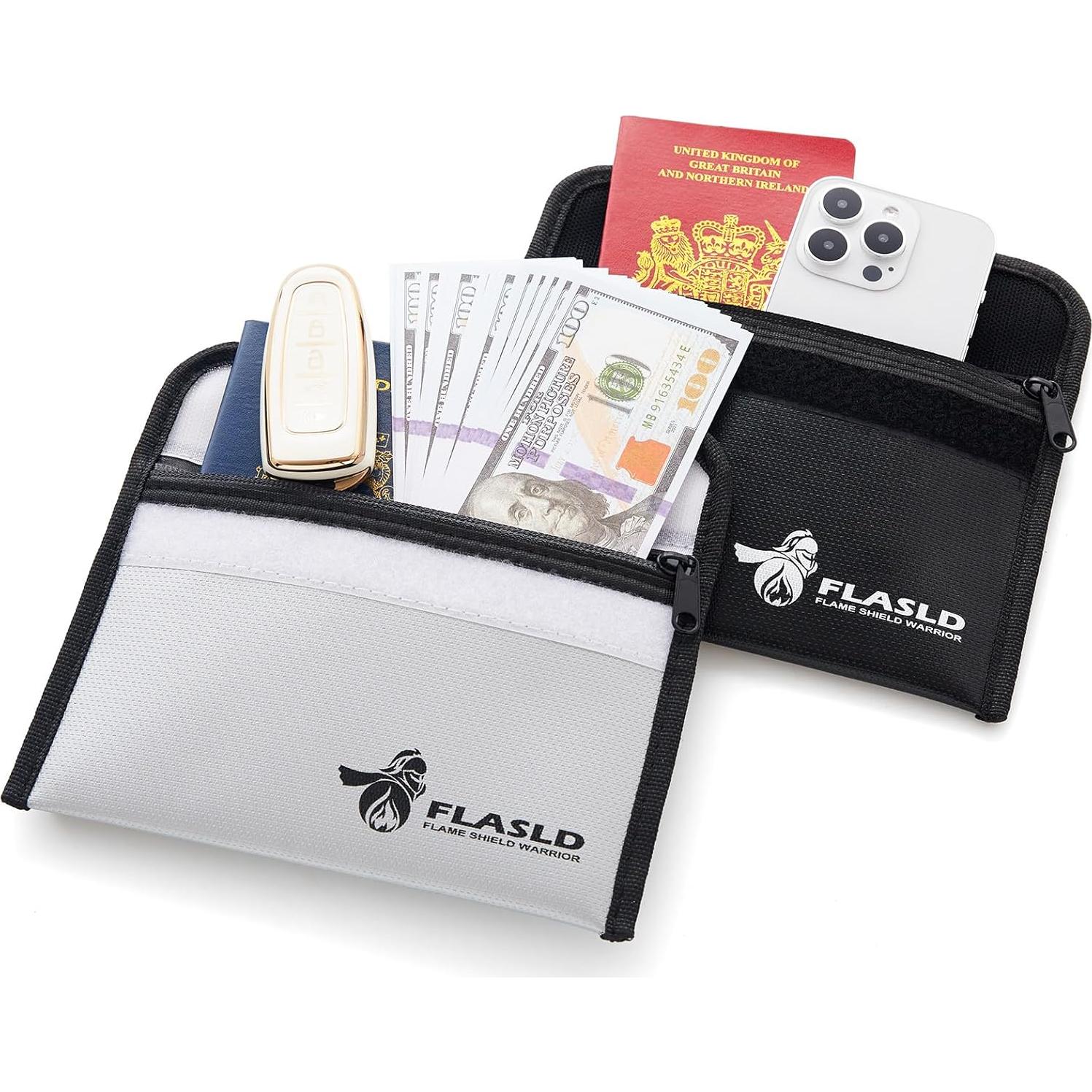 Bolsas de Dinero a Prueba de Fuego FLASLD - 2 Unidades 20.3x12.7 cm