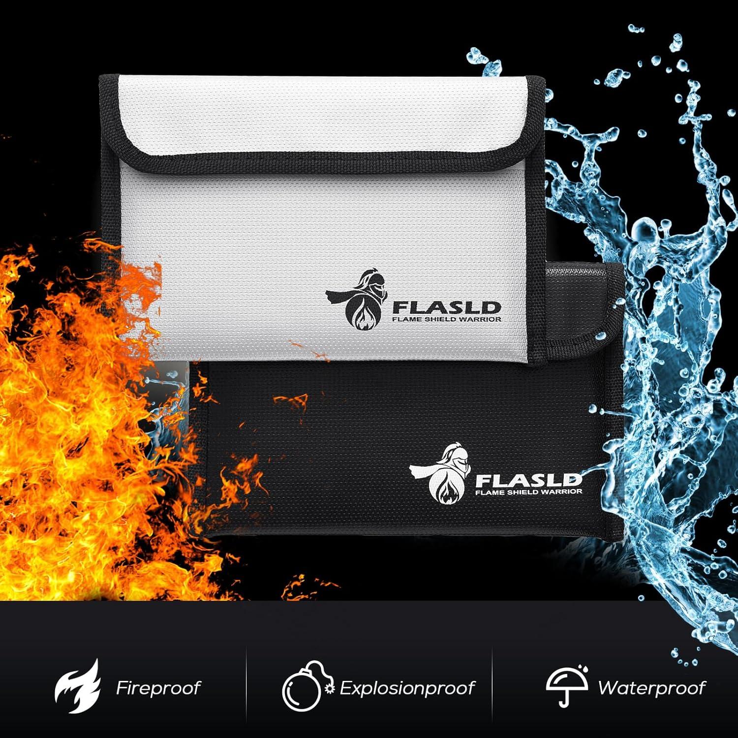 Bolsas de Dinero a Prueba de Fuego FLASLD - 2 Unidades 20.3x12.7 cm