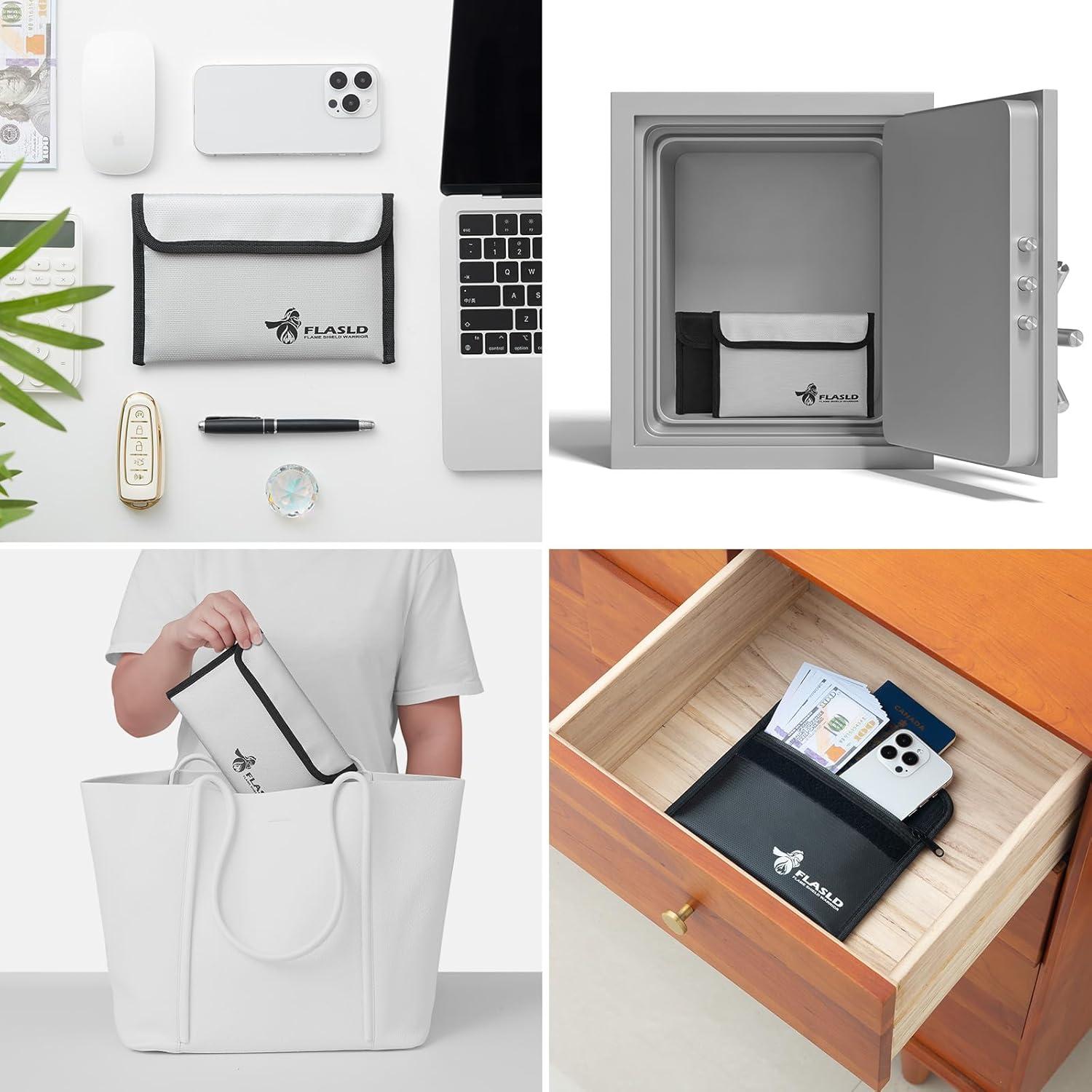 Bolsas de Dinero a Prueba de Fuego FLASLD - 2 Unidades 20.3x12.7 cm