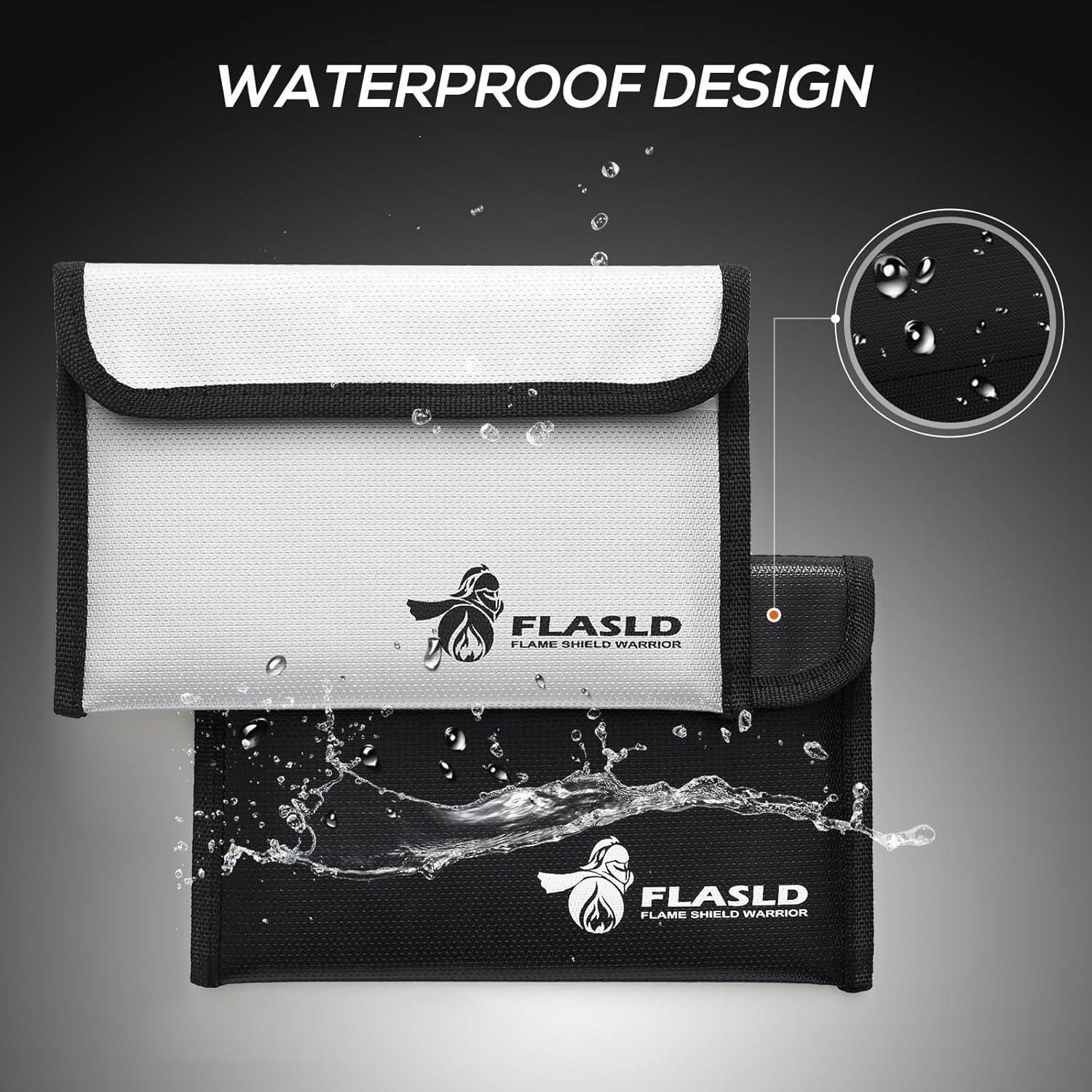 Bolsas de Dinero a Prueba de Fuego FLASLD - 2 Unidades 20.3x12.7 cm