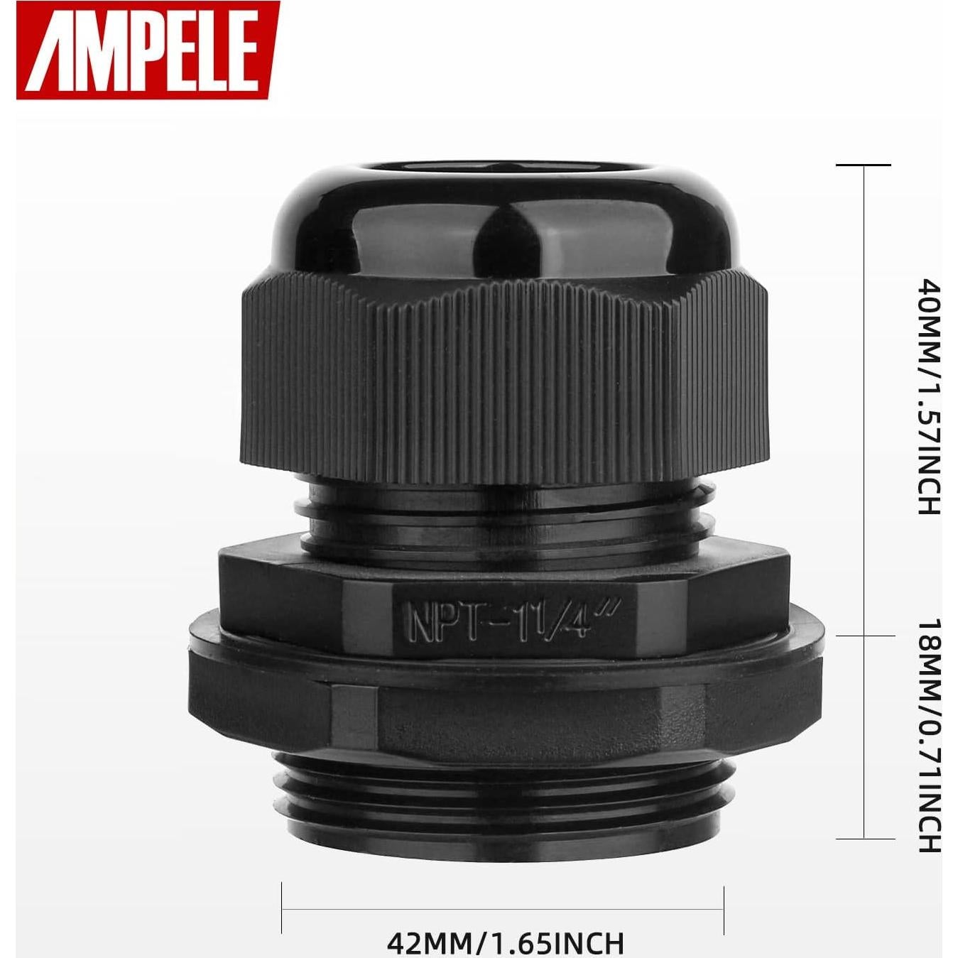 Glandulas de Cable Impermeables AMPELE 1-1/4'' Ajustables 2 Paquete