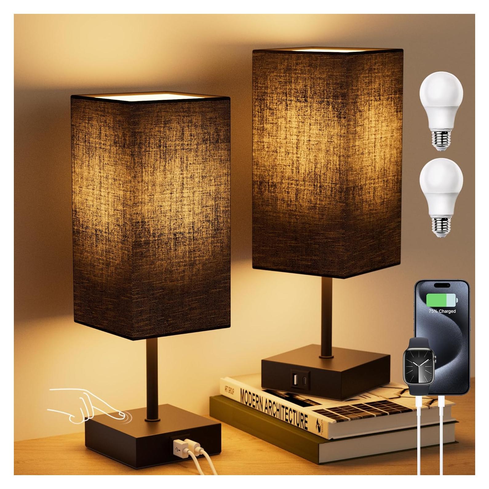 Juego de 2 Lámparas de Mesa Sailstar Táctil USB Regulables