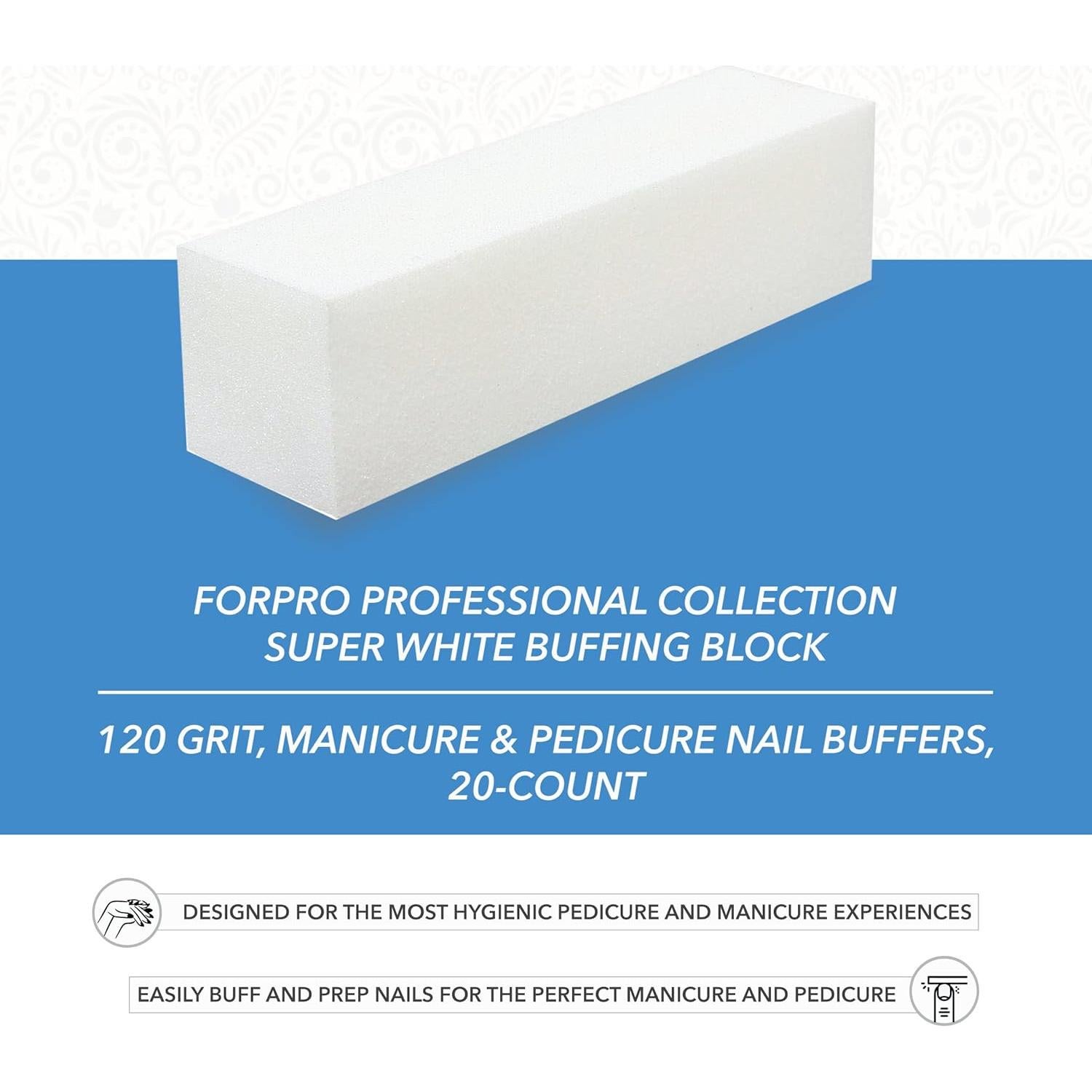 Bloque de Pulido ForPro Super Blanco 120 Granos 20 Unidades