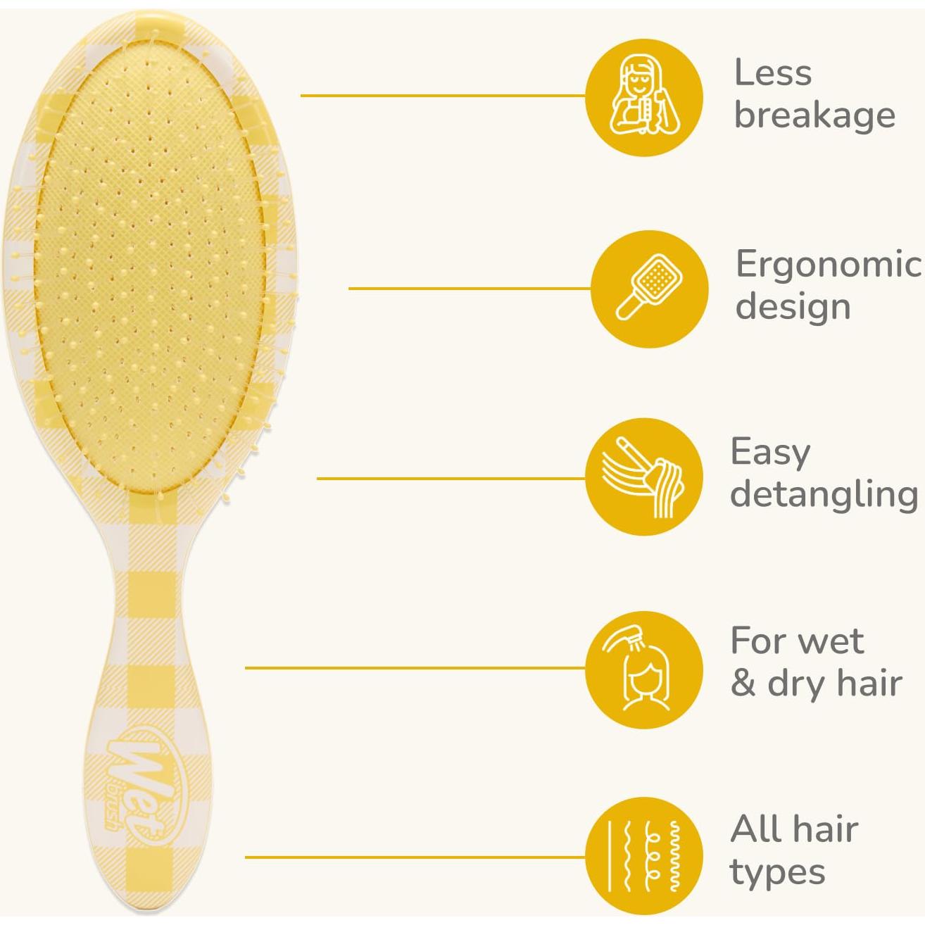 Cepillo Desenredante Wet Brush Gingham Dorado 1 Cuenta