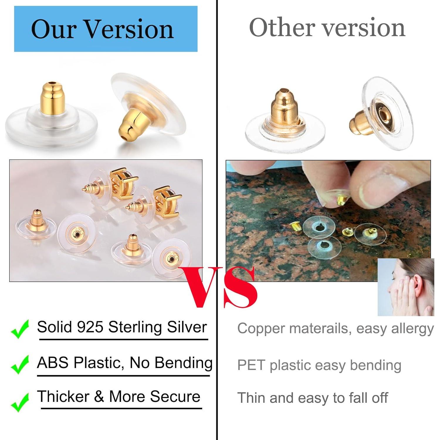 Respaldos de Aretes Hipoalergénicos Kerryjewl 925 Oro 14K