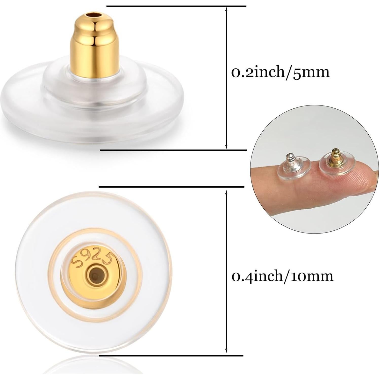 Respaldos de Aretes Hipoalergénicos Kerryjewl 925 Oro 14K