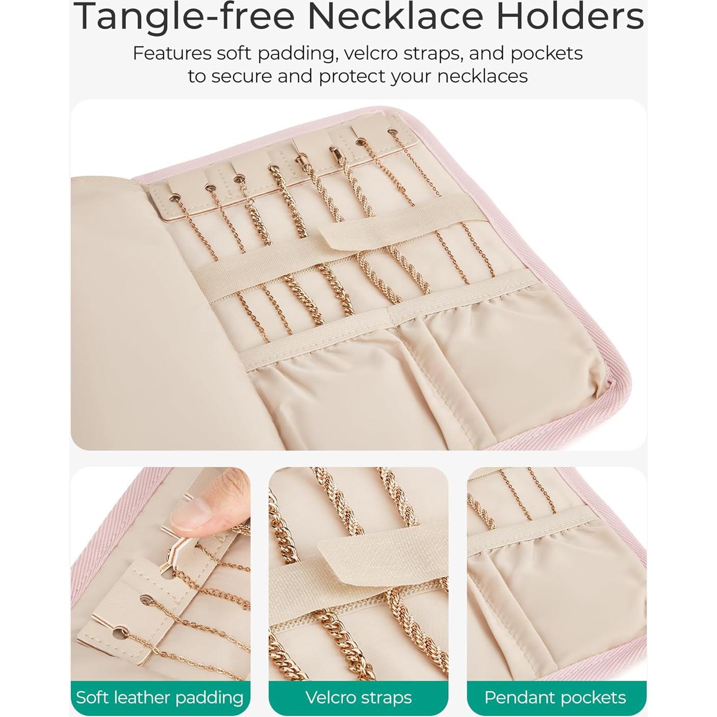 Organizador de Joyería de Viaje BAGSMART Beige Plegable 6 Compartimentos