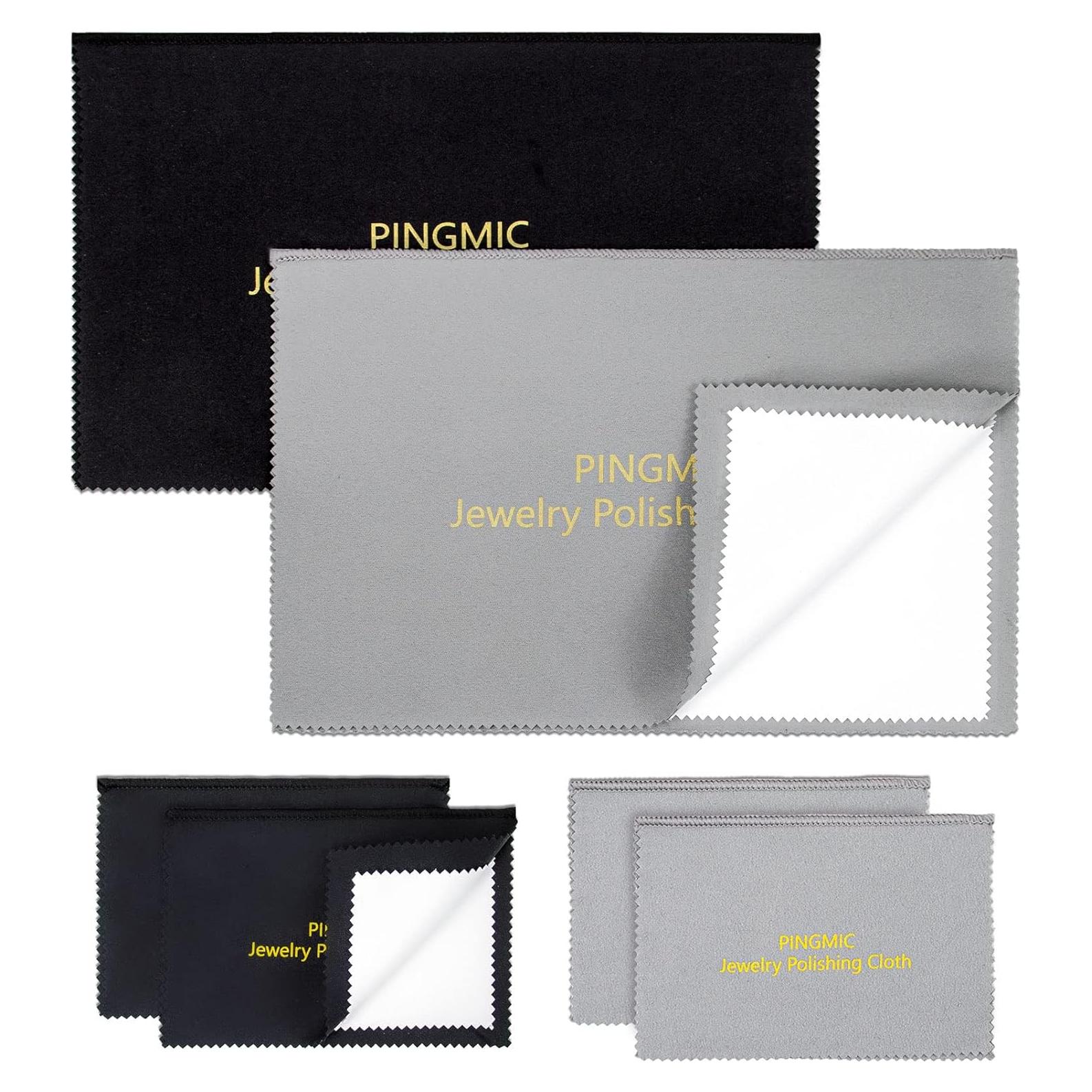 Paño de Limpieza de Joyería PINGMIC - 6 Pcs, Algodón Suave