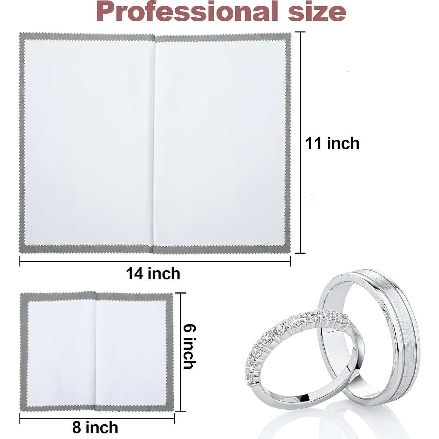 Paño de Limpieza de Joyería PINGMIC - 6 Pcs, Algodón Suave