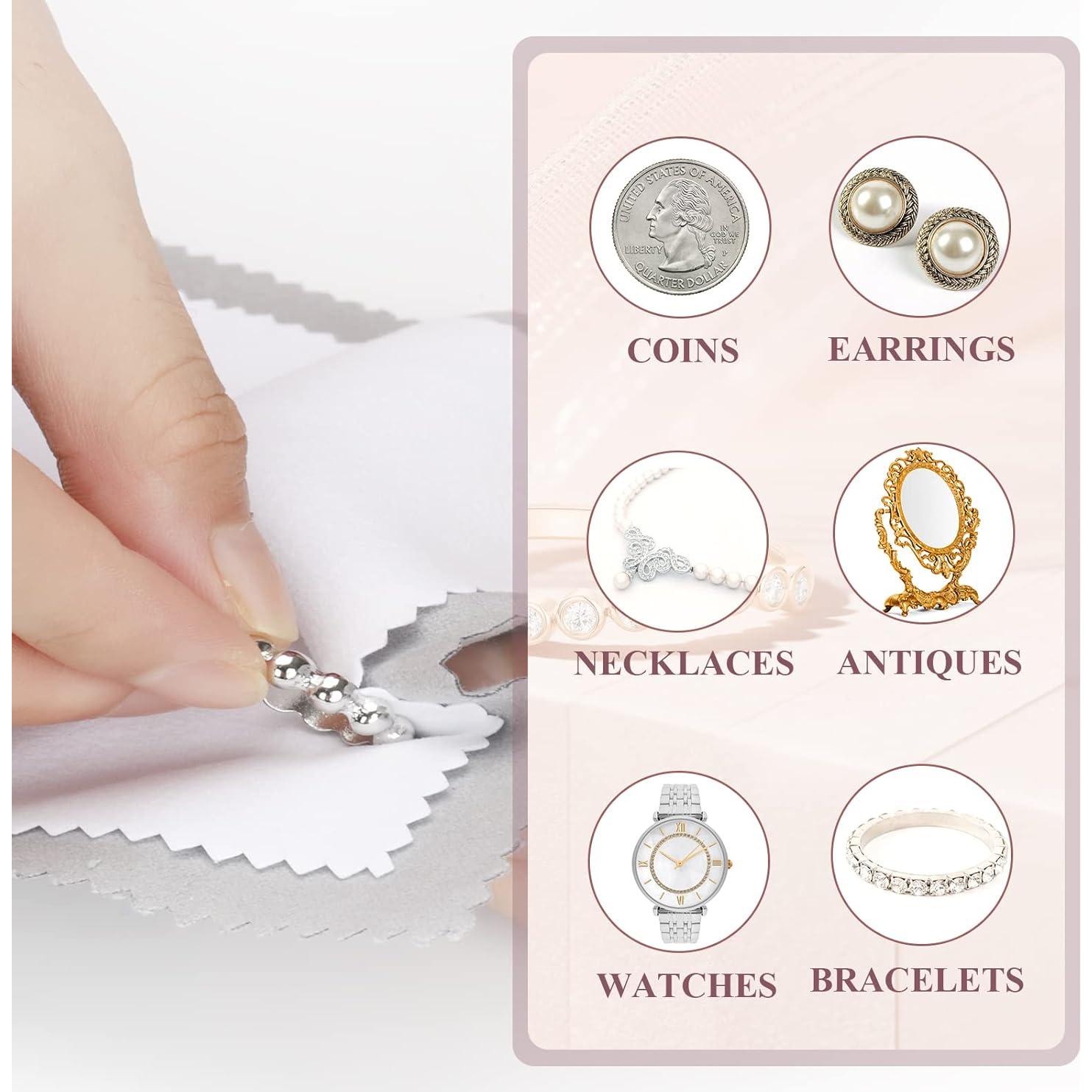 Paño de Limpieza de Joyería PINGMIC - 6 Pcs, Algodón Suave