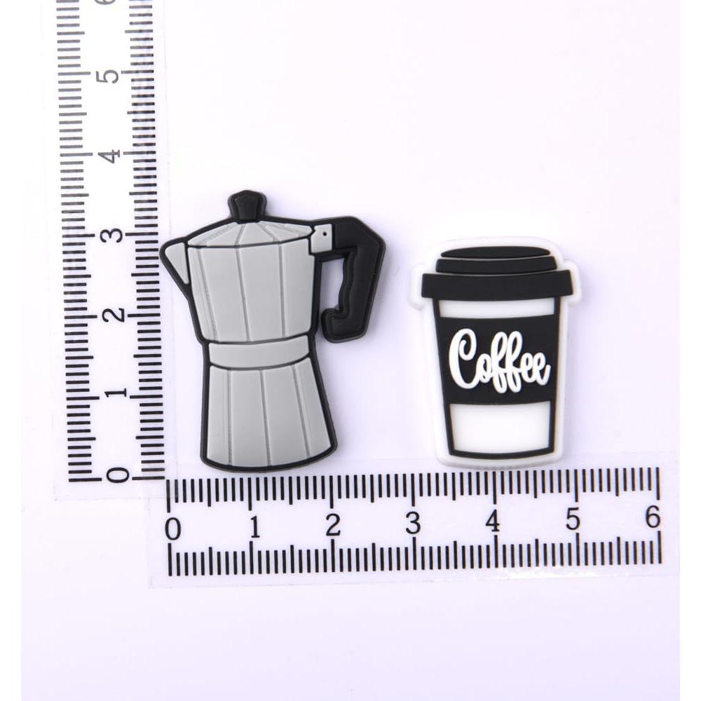 Lote de 13 Encantos de Zapatos Comida Rápida PVC Café