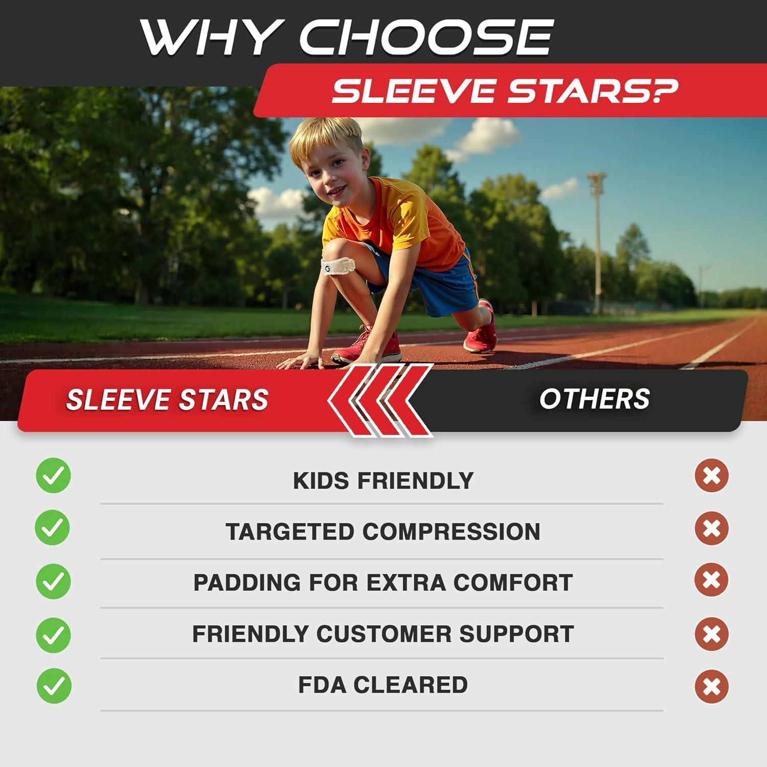 Faja de Tendón Patelar Sleeve Stars para Niños Beige Ajustable