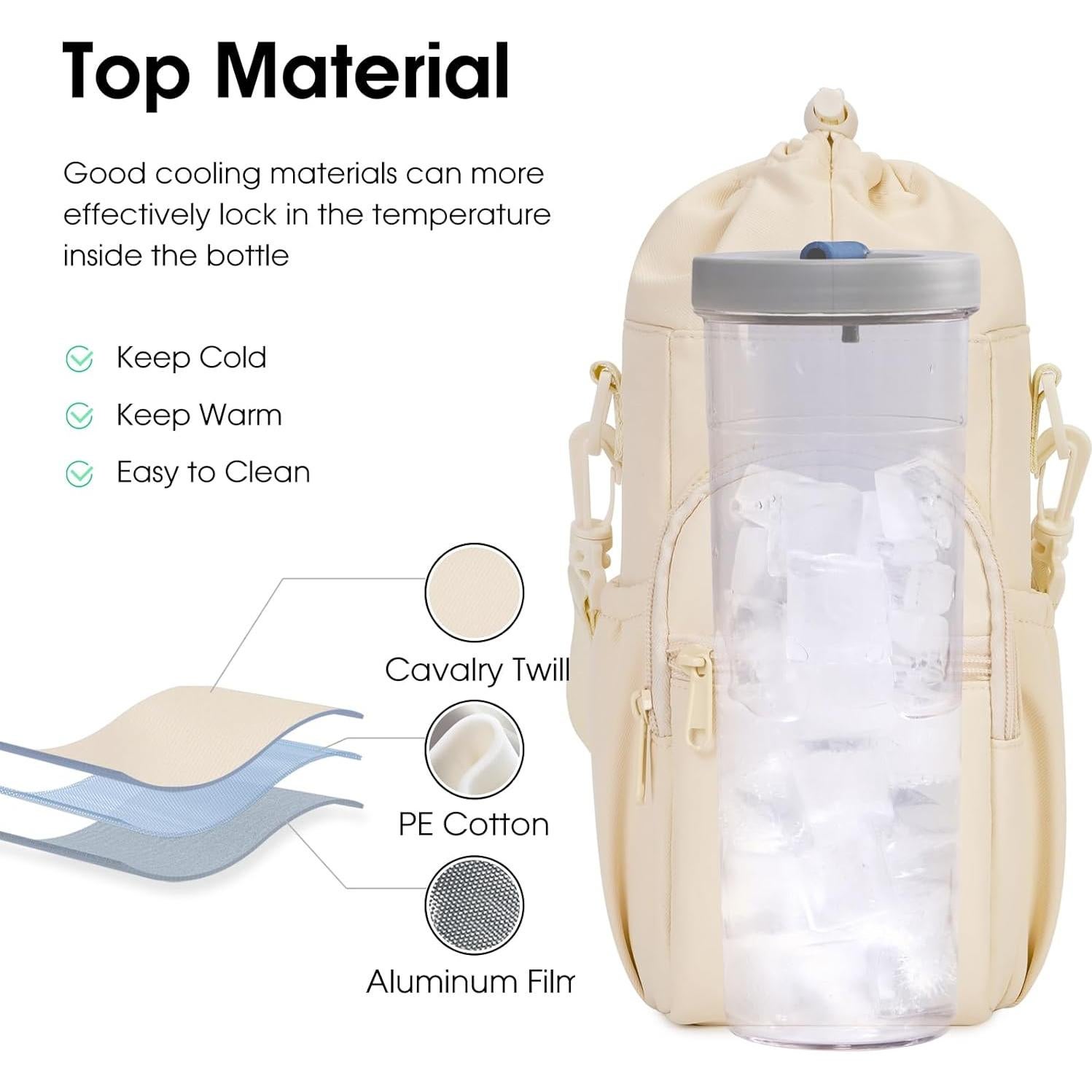 Soporte de Botella de Agua Sportsnew Sn6300bei 946ml Beige