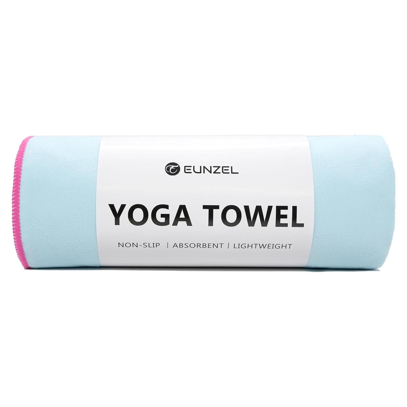 Toalla de Yoga Antideslizante Eunzel Microfibra 185x67cm Azul/Rosa