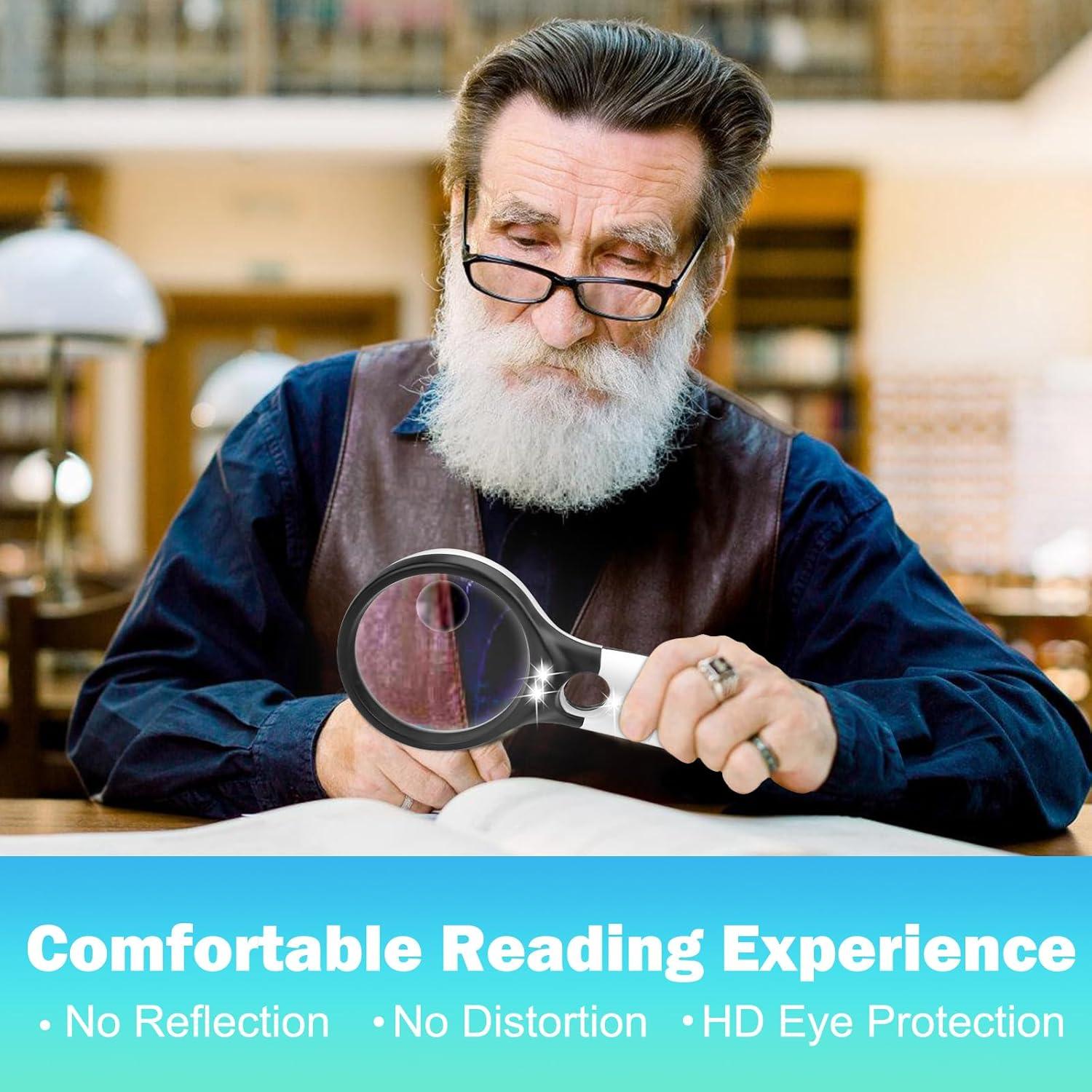 Lupa Compacta NZQXJXZ 5X 10X 45X con Luz LED - 2 Paquete