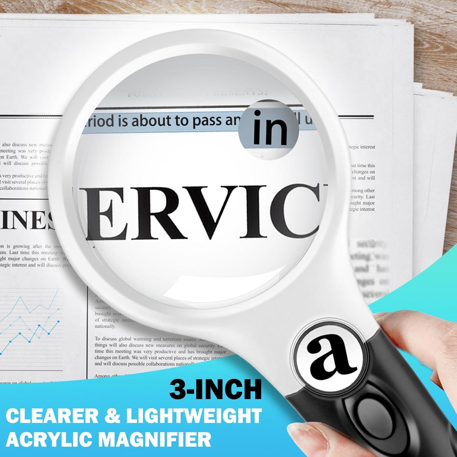 Lupa Compacta NZQXJXZ 5X 10X 45X con Luz LED - 2 Paquete