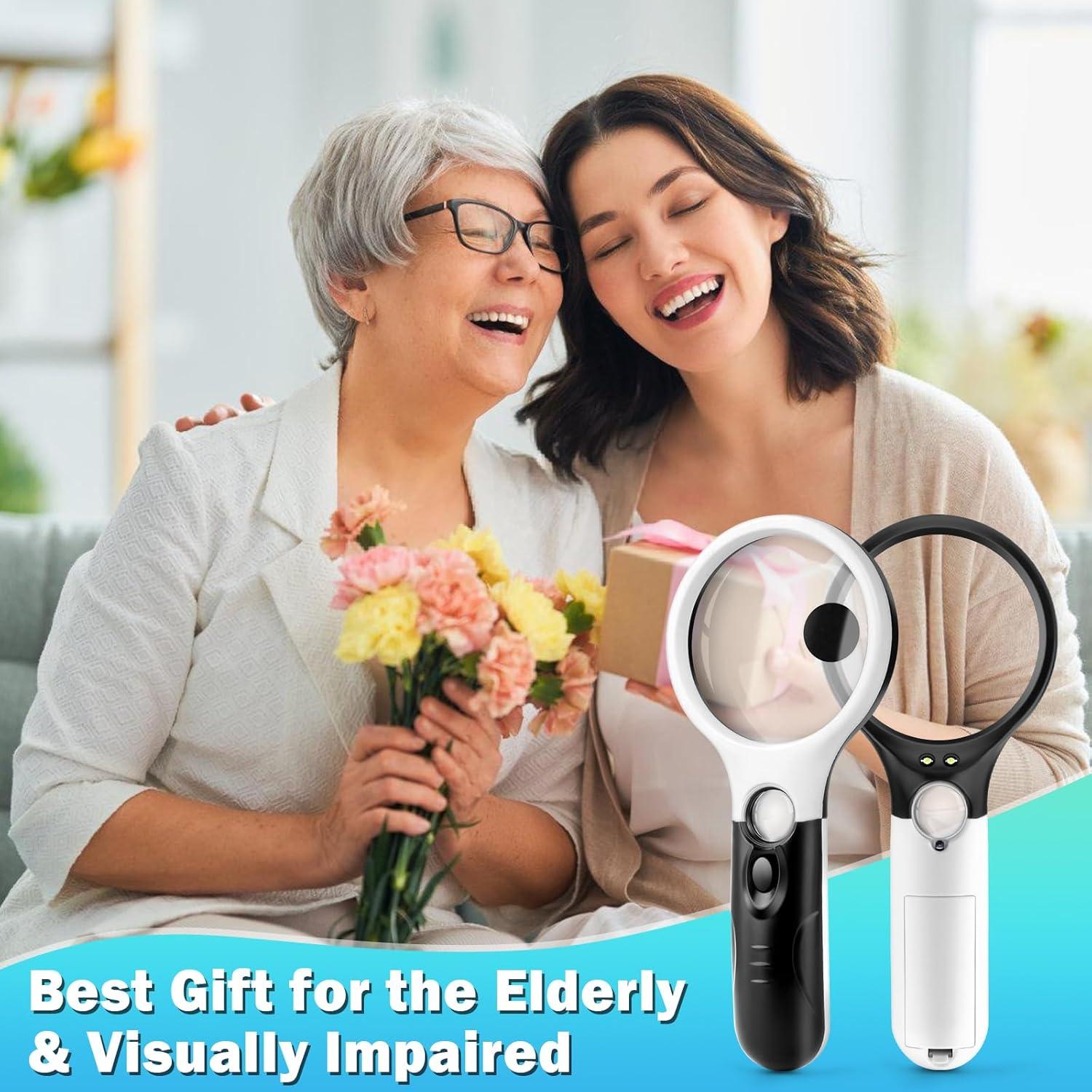 Lupa Compacta NZQXJXZ 5X 10X 45X con Luz LED - 2 Paquete