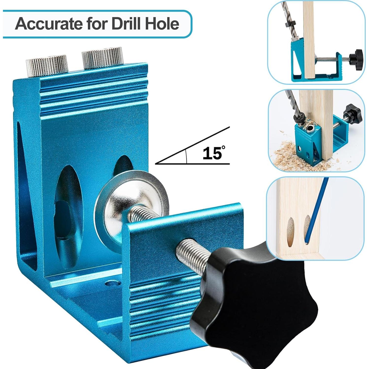 Kit de Plantilla de Agujeros Caramote con Guía de Taladro 15°