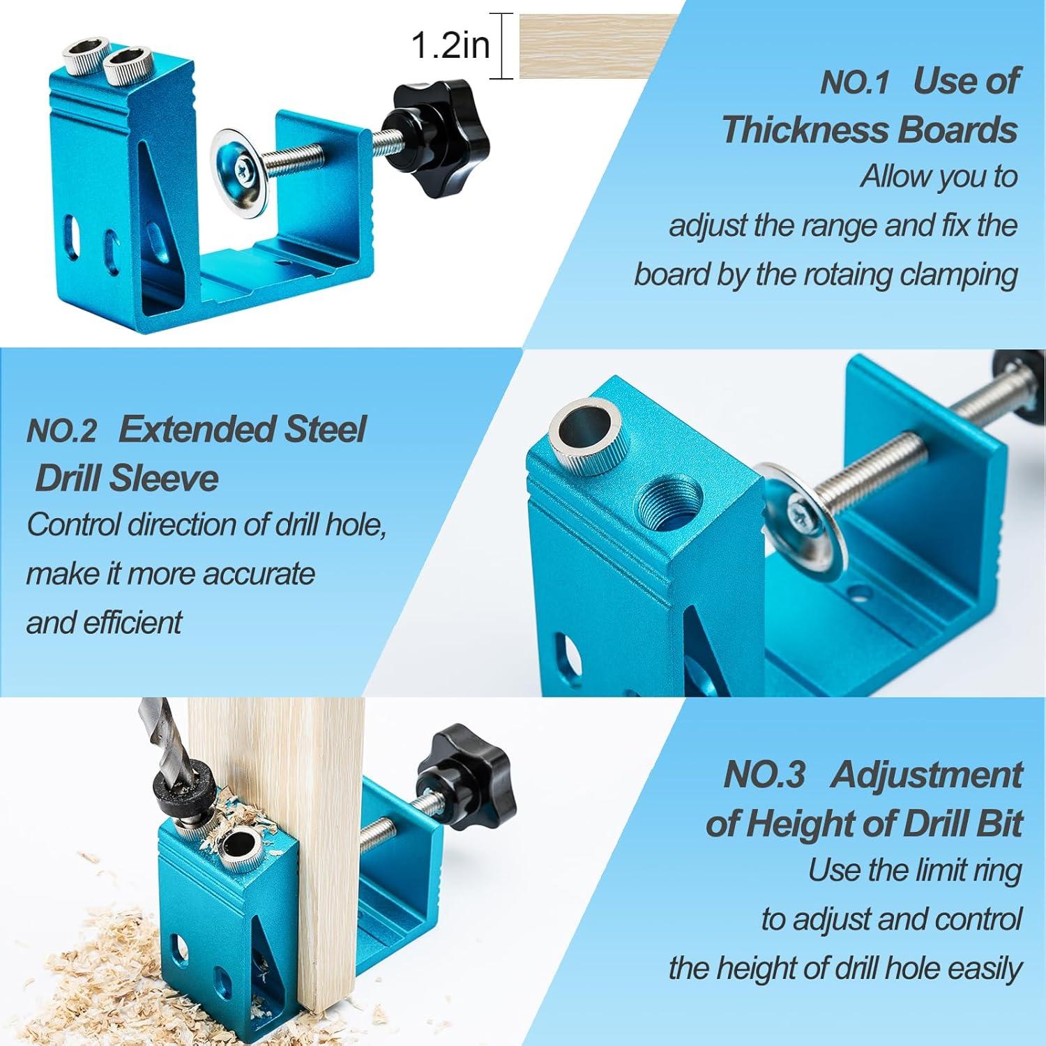 Kit de Plantilla de Agujeros Caramote con Guía de Taladro 15°