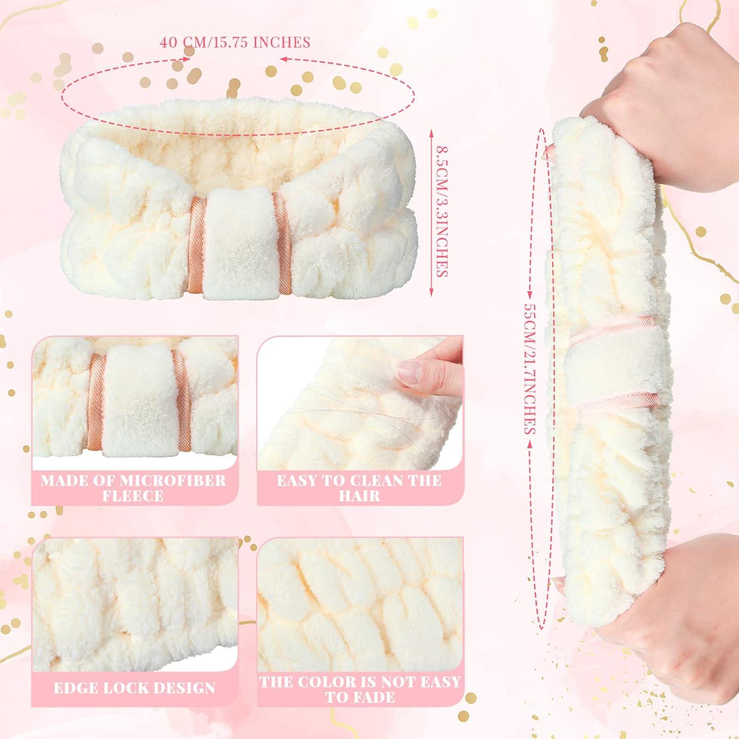 Diademas de Microfibra WILLBOND 4 Piezas Beige para Maquillaje