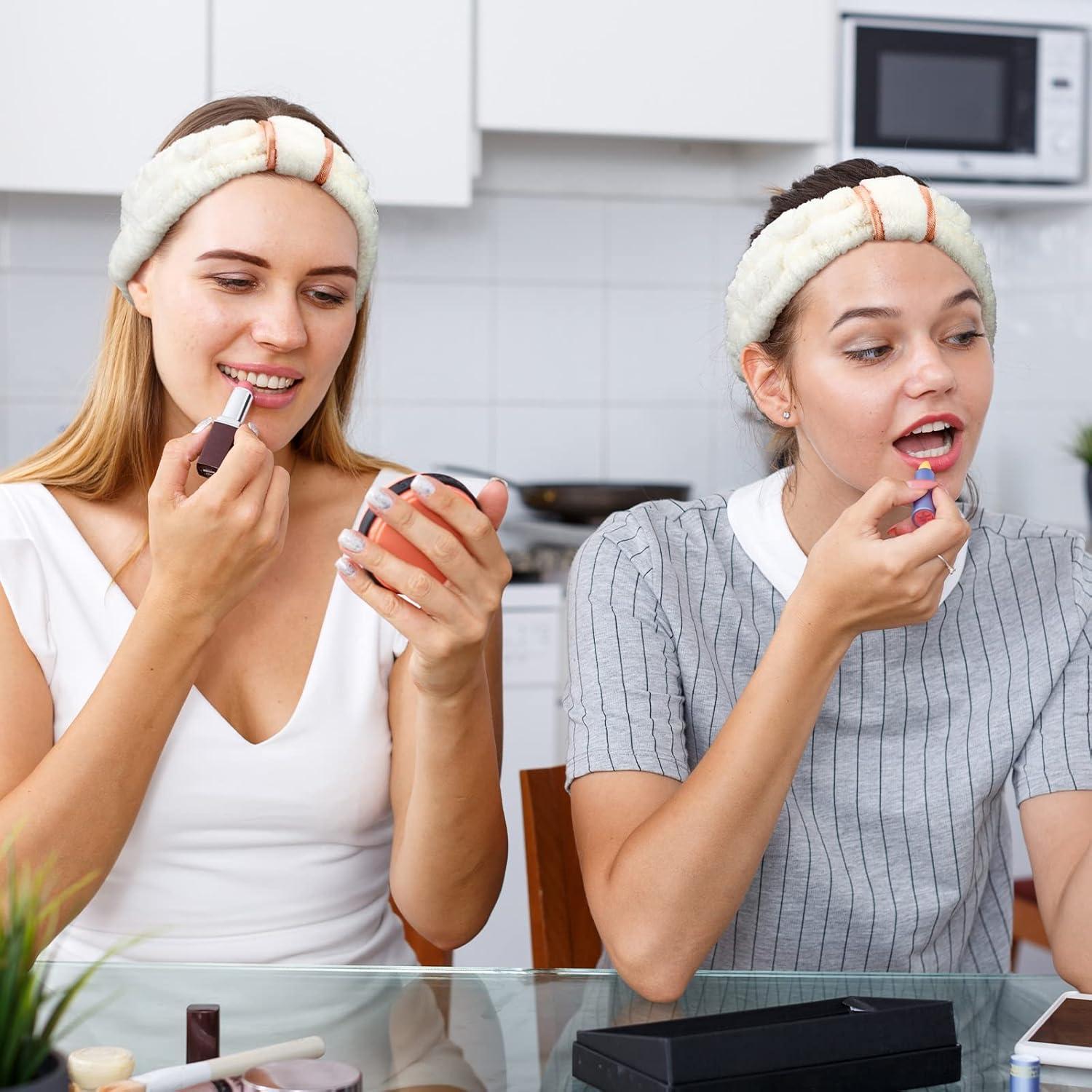 Diademas de Microfibra WILLBOND 4 Piezas Beige para Maquillaje