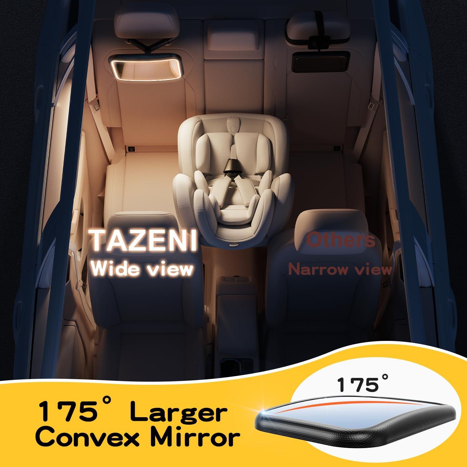 Espejo de Coche para Bebé TAZENI con Luz 2000mAh y Control Remoto