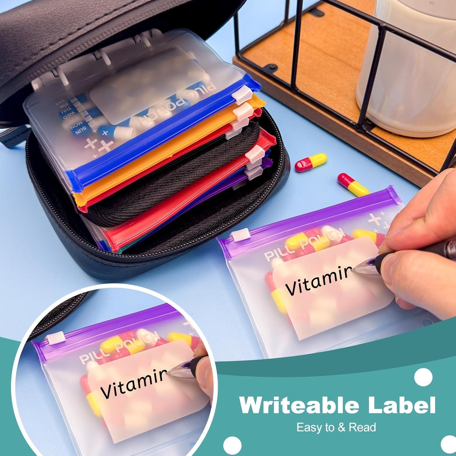 14 Bolsas Organizadoras de Pastillas Timueetech Reutilizables