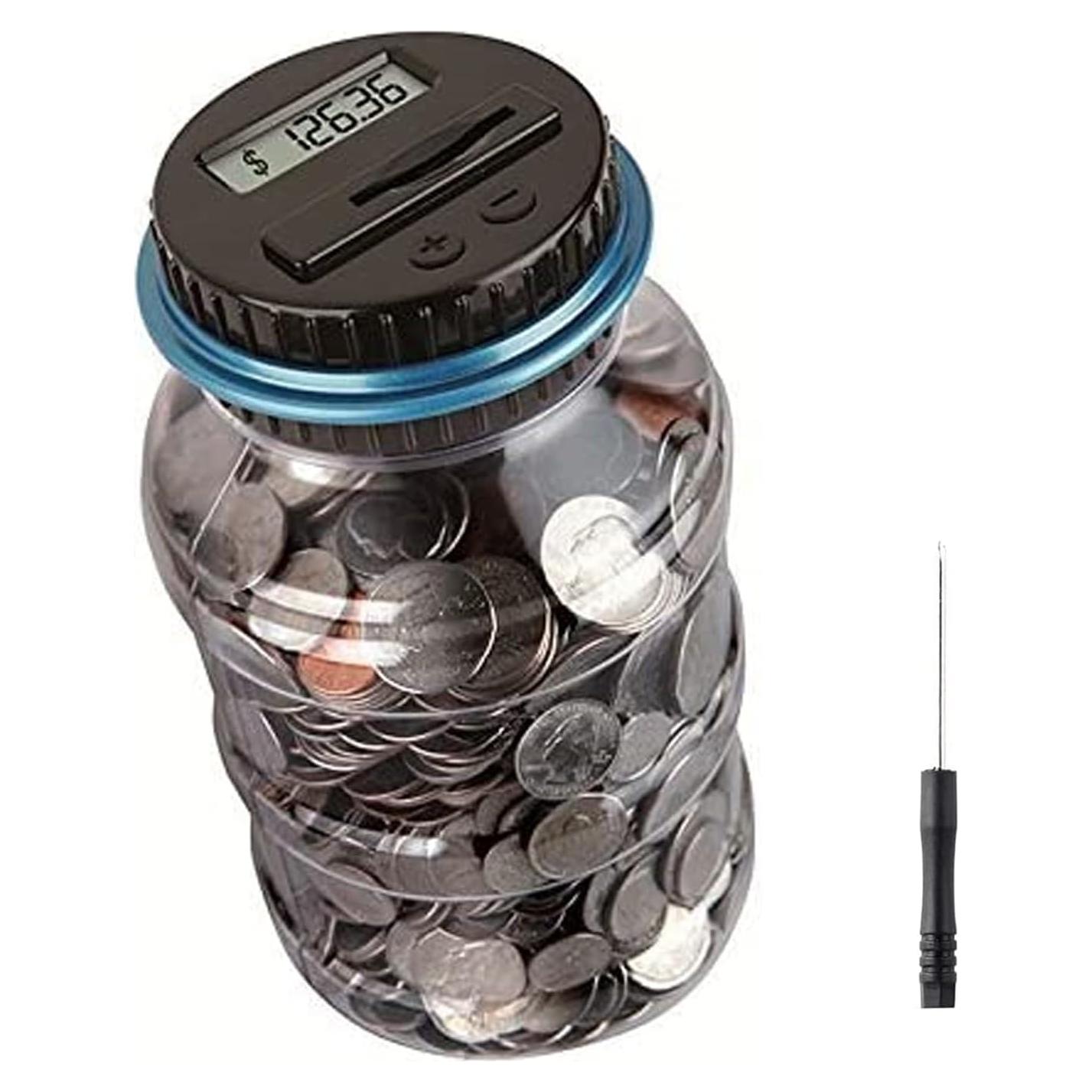 Tarro de Ahorro Digital Winnsty Azul 2.5L con Pantalla LCD