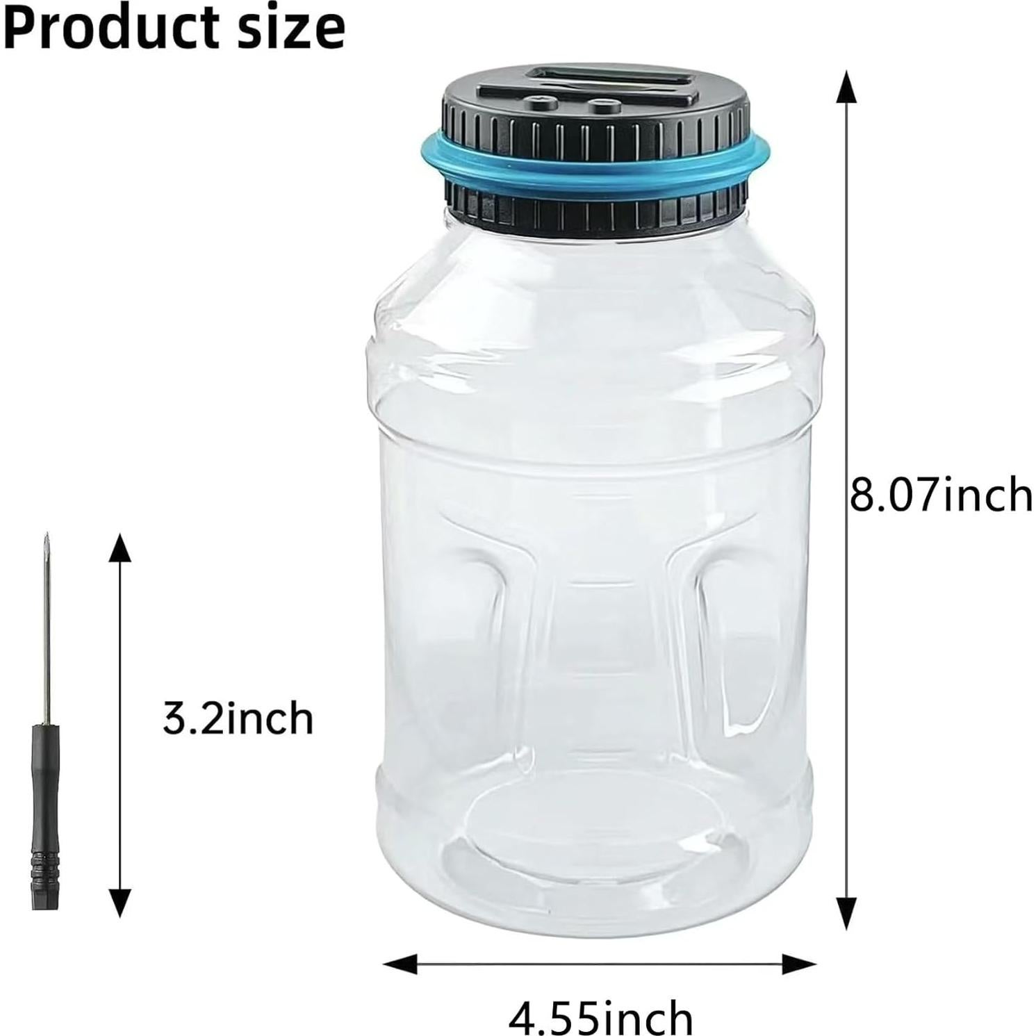 Tarro de Ahorro Digital Winnsty Azul 2.5L con Pantalla LCD