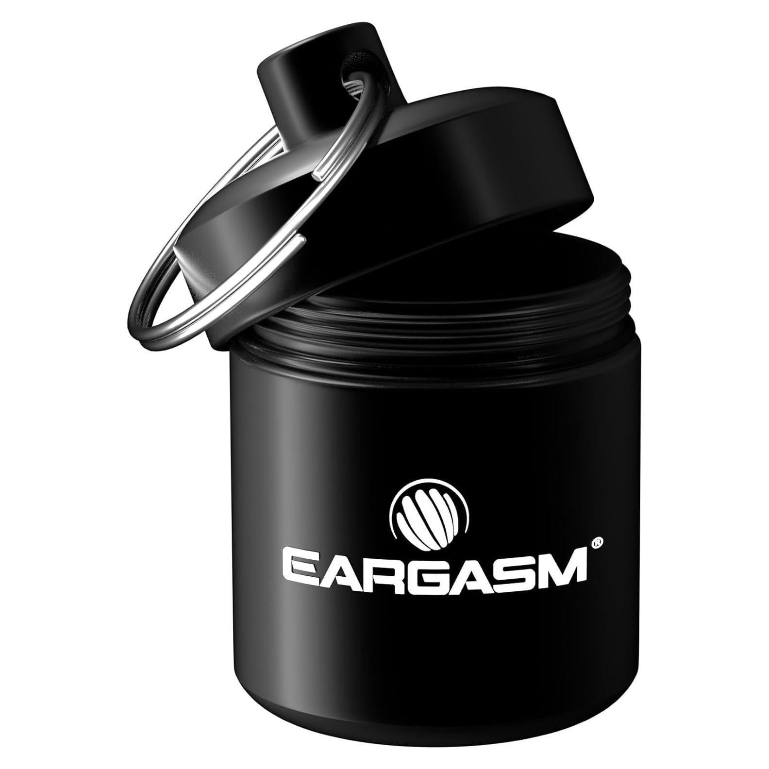 Estuche de Llavero Eargasm Negro - Aluminio Impermeable 2.69x4.06cm