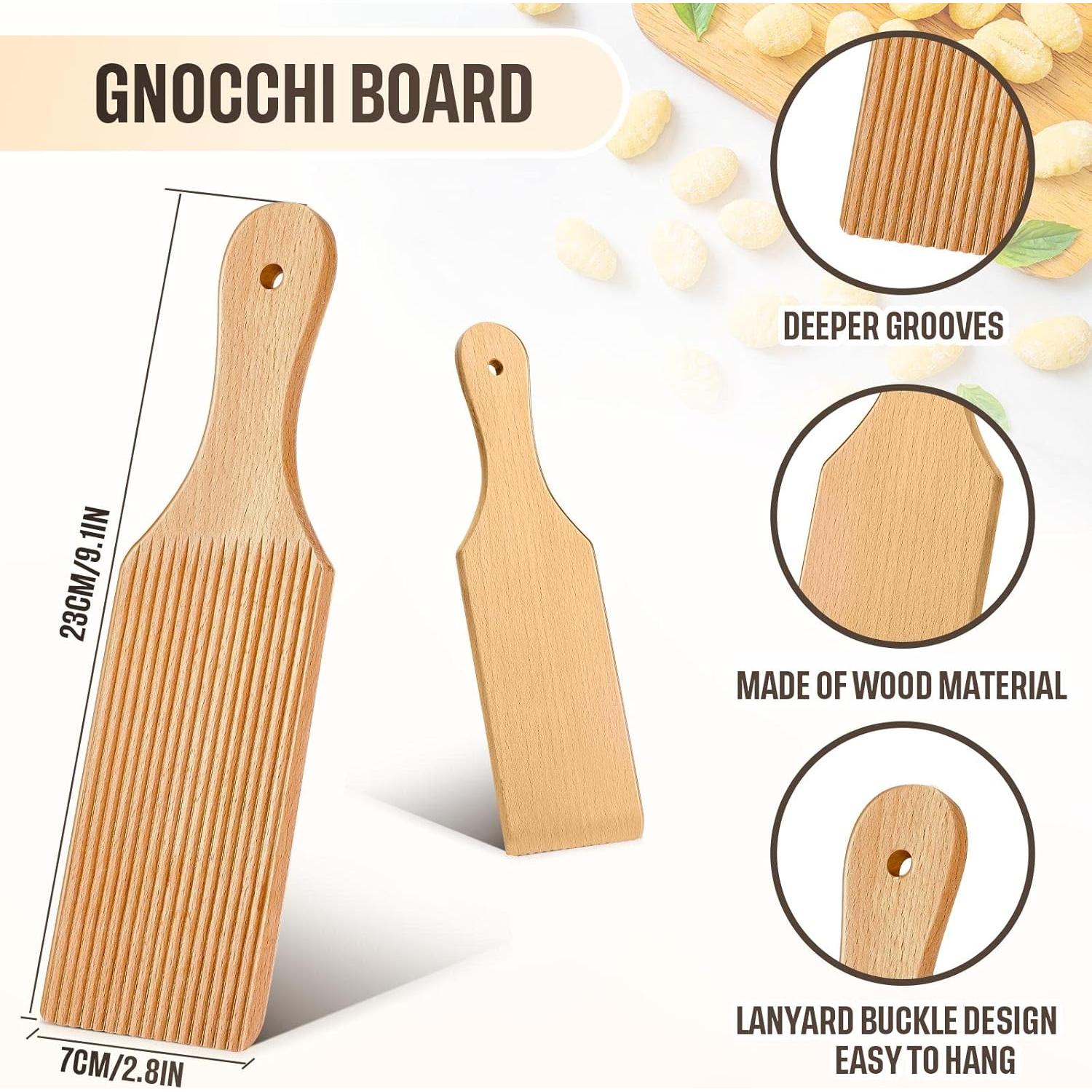 3 Palas de Gnocchi de Madera Newtay 23 x 7 cm para Pasta