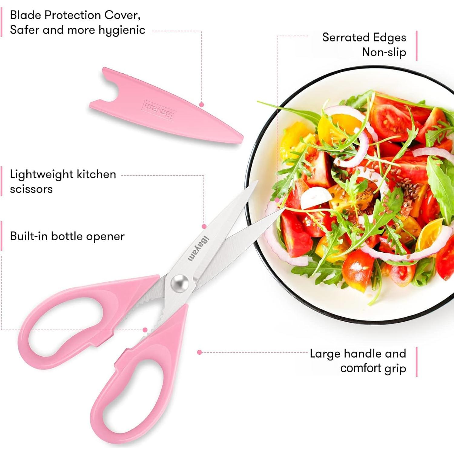 Tijeras de Cocina Multiusos iBayam 21.6 cm Rosa Pastel