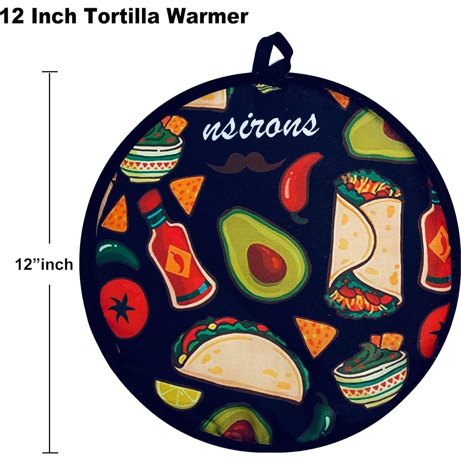 Bolsa Calentadora de Tortillas NSIRONS 30 cm 2 Piezas Negro/Naranja