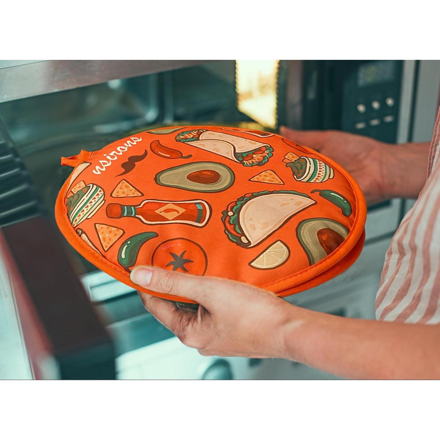 Bolsa Calentadora de Tortillas NSIRONS 30 cm 2 Piezas Negro/Naranja