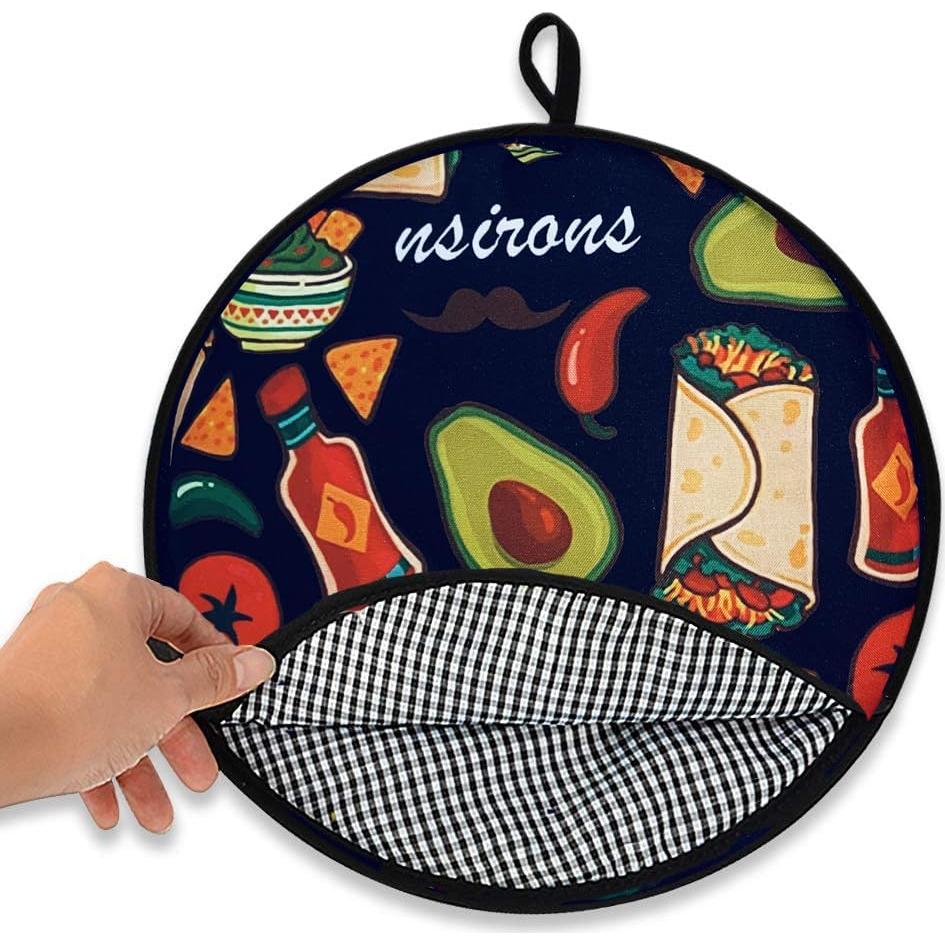 Bolsa Calentadora de Tortillas NSIRONS 30 cm 2 Piezas Negro/Naranja